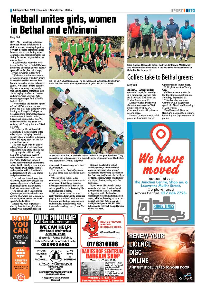 Ridge Times 24 September 2021 page 20