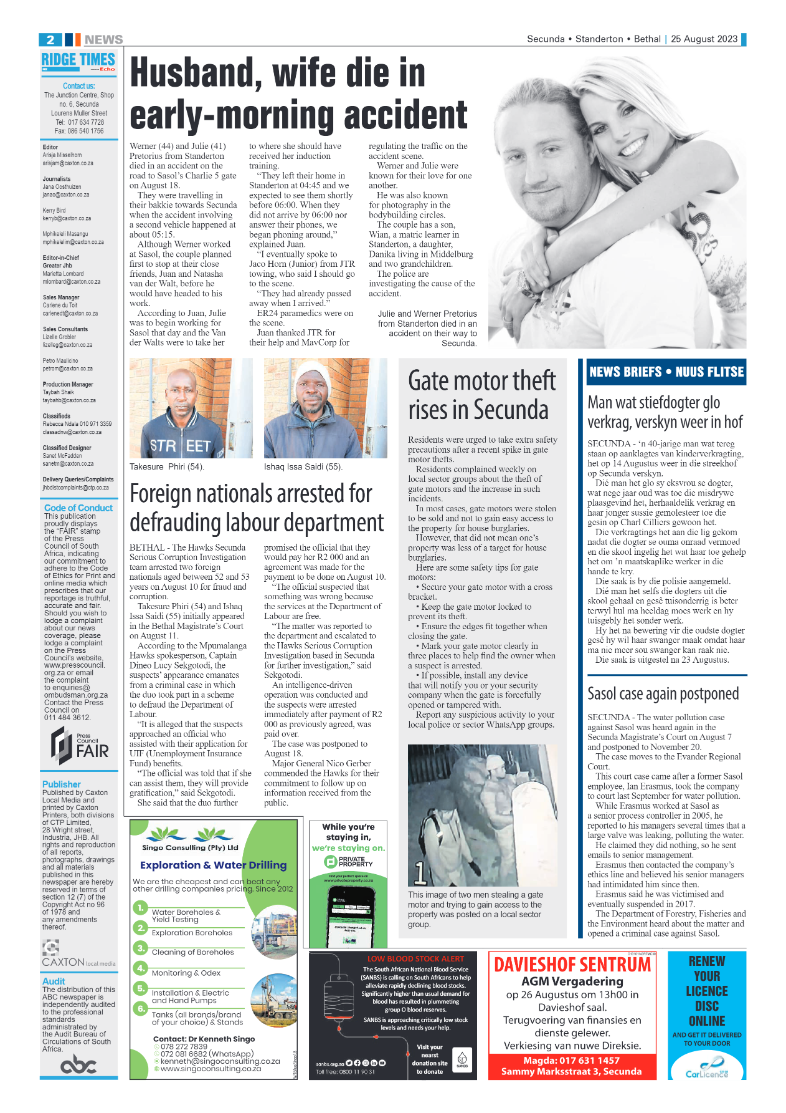 Ridge Times 25 August 2023 page 2