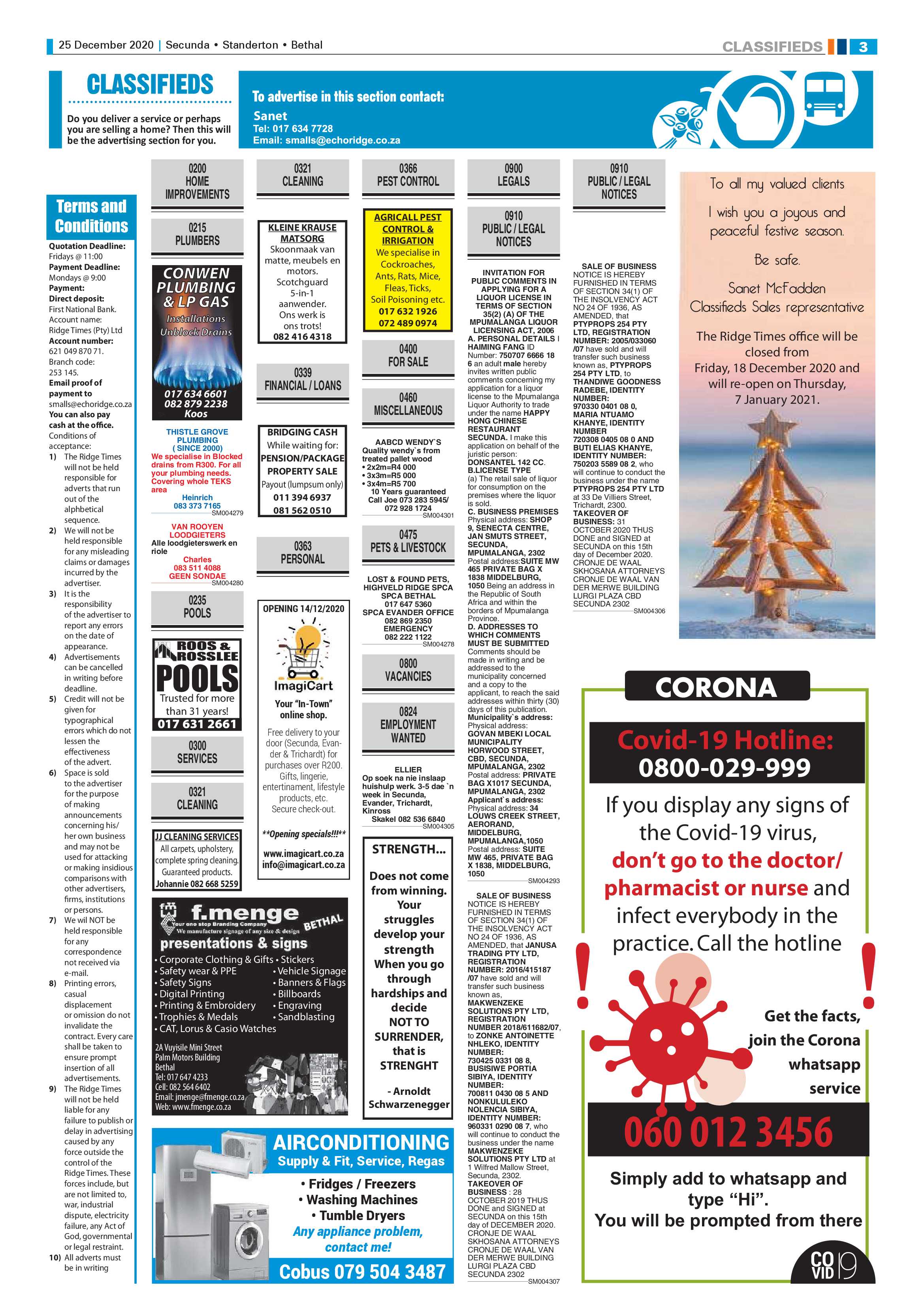 Ridge Times 25 December 2020 page 3