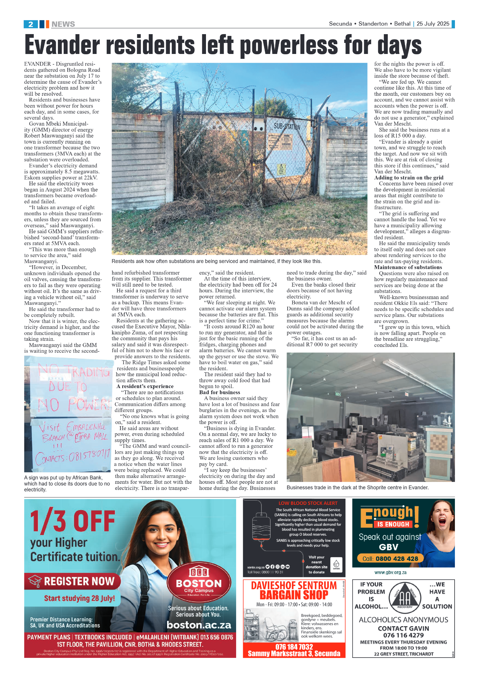 Ridge Times 25 July 2025 page 2