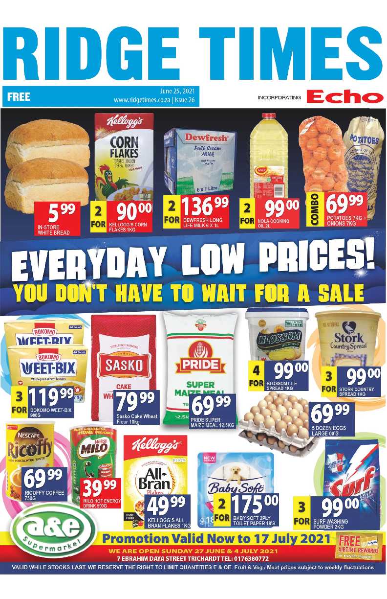 Ridge Times 25 June 2021 page 1