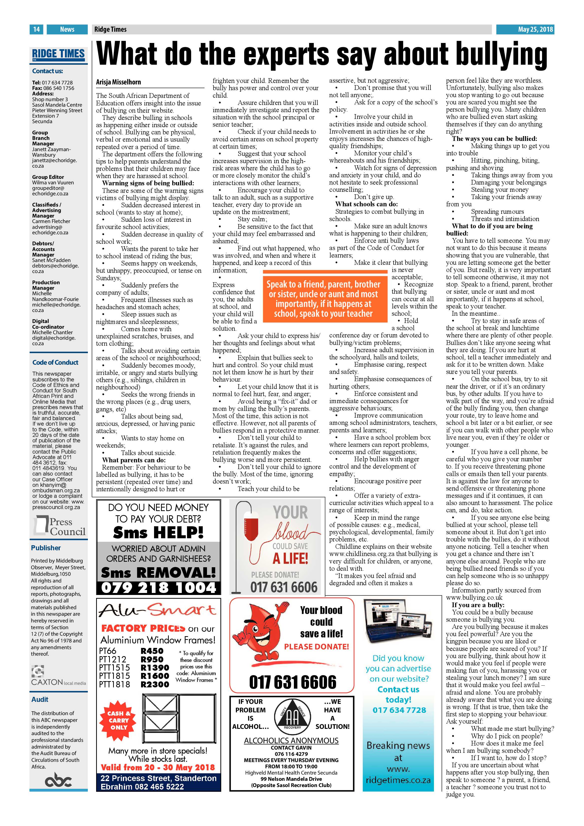 Ridge Times 25 May 2018 page 16