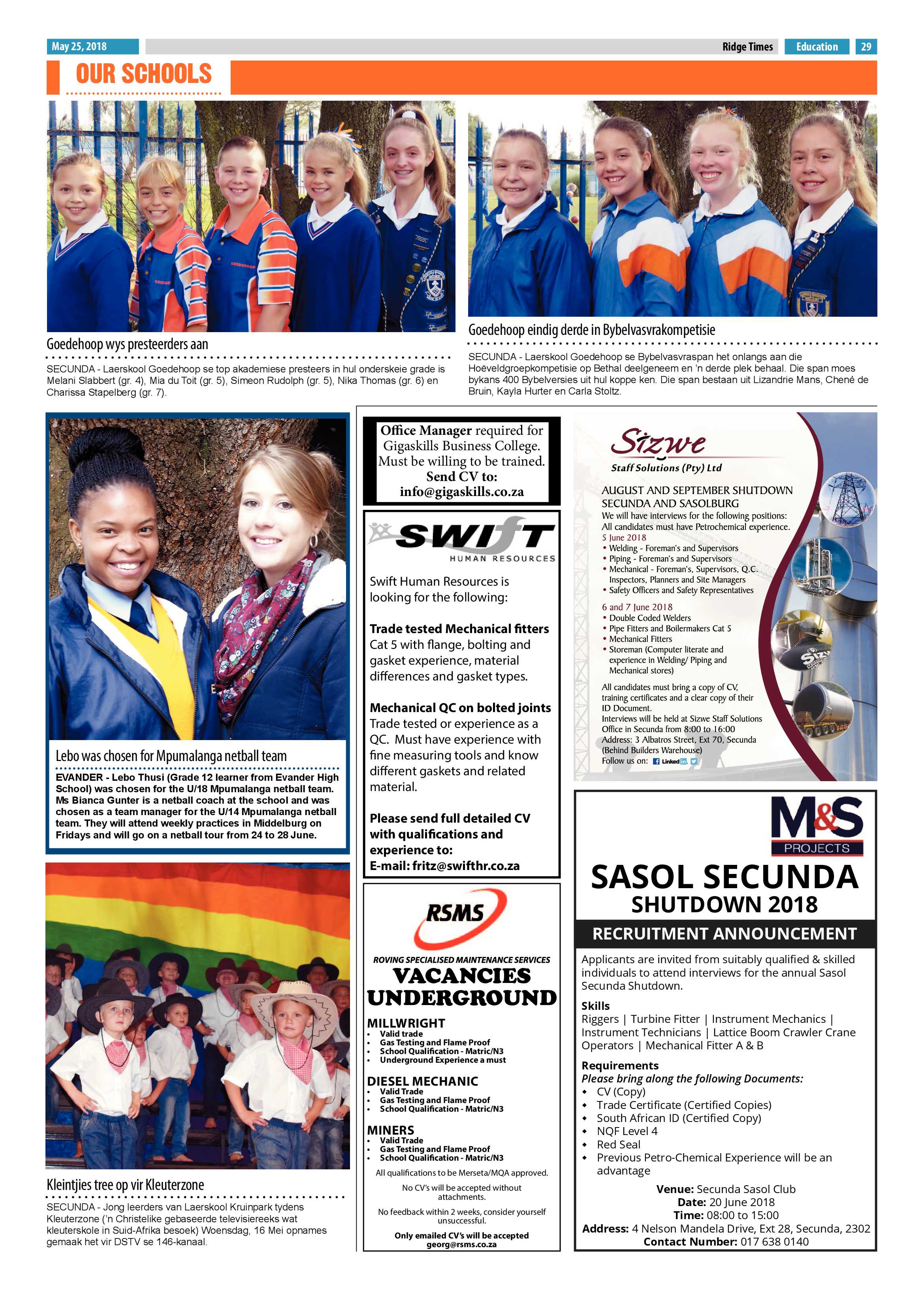 Ridge Times 25 May 2018 page 31