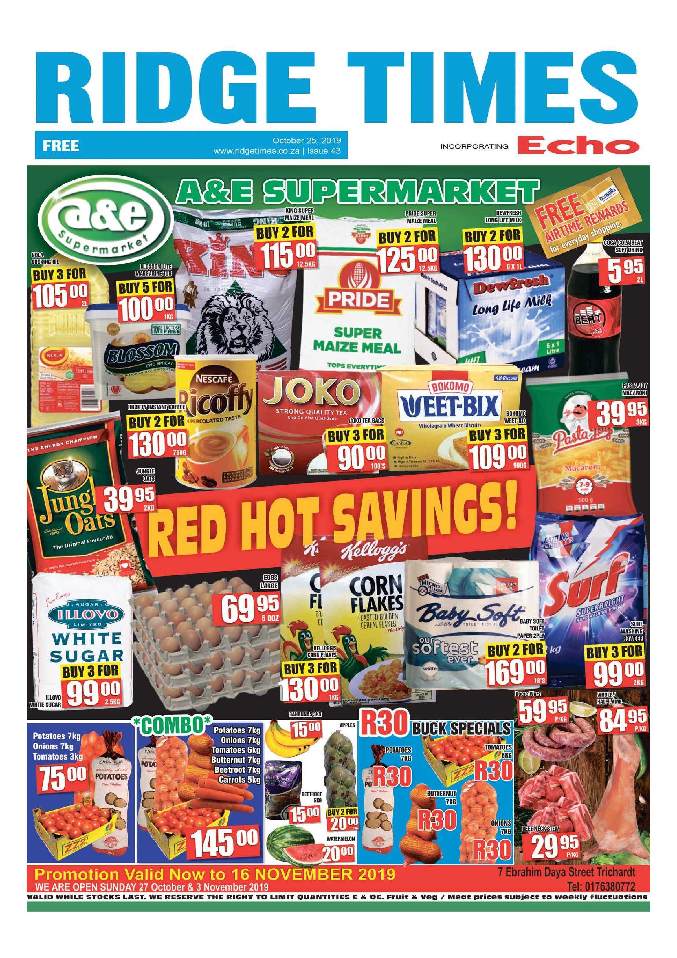 Ridge Times 25 October 2019 page 1