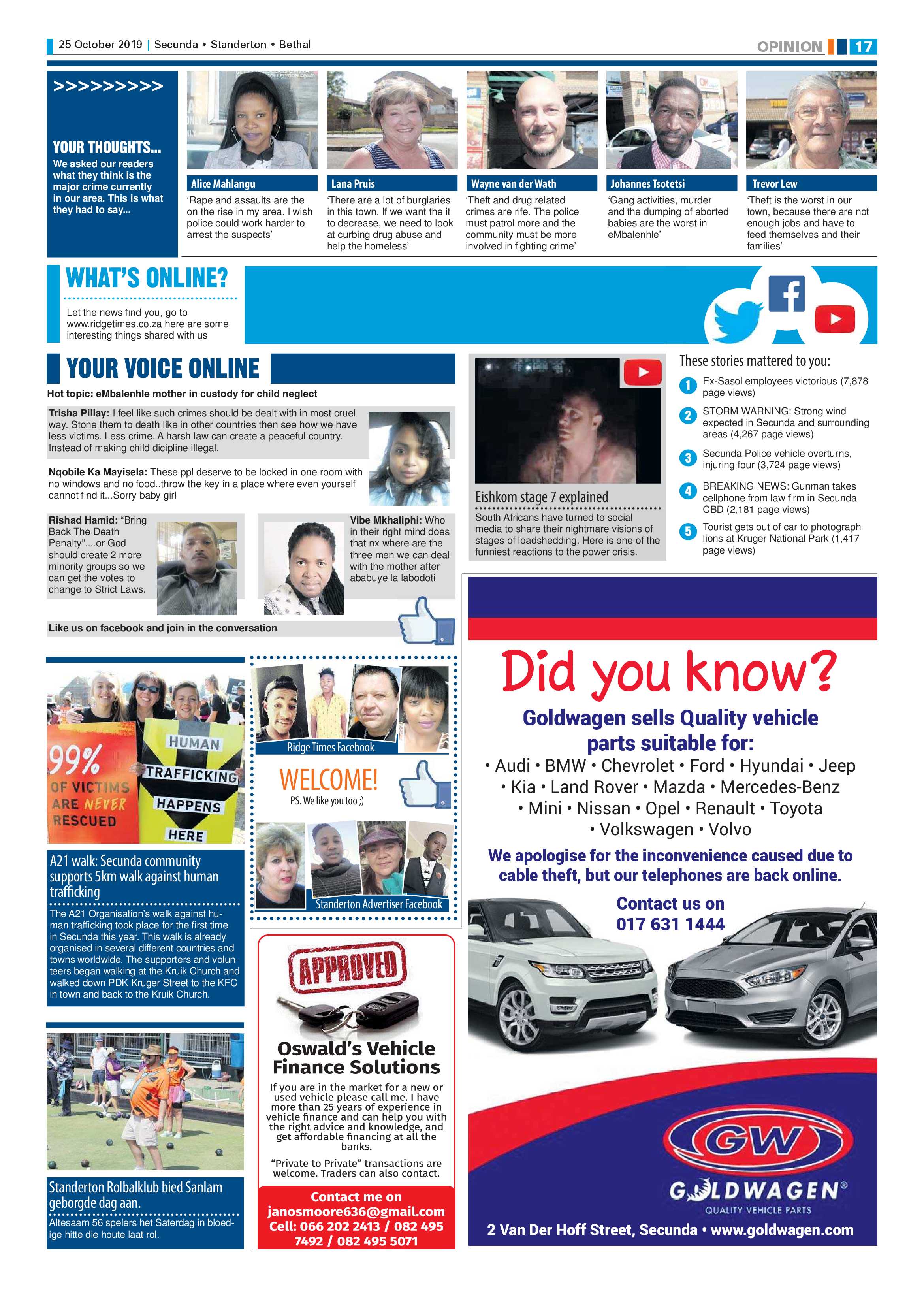 Ridge Times 25 October 2019 page 19