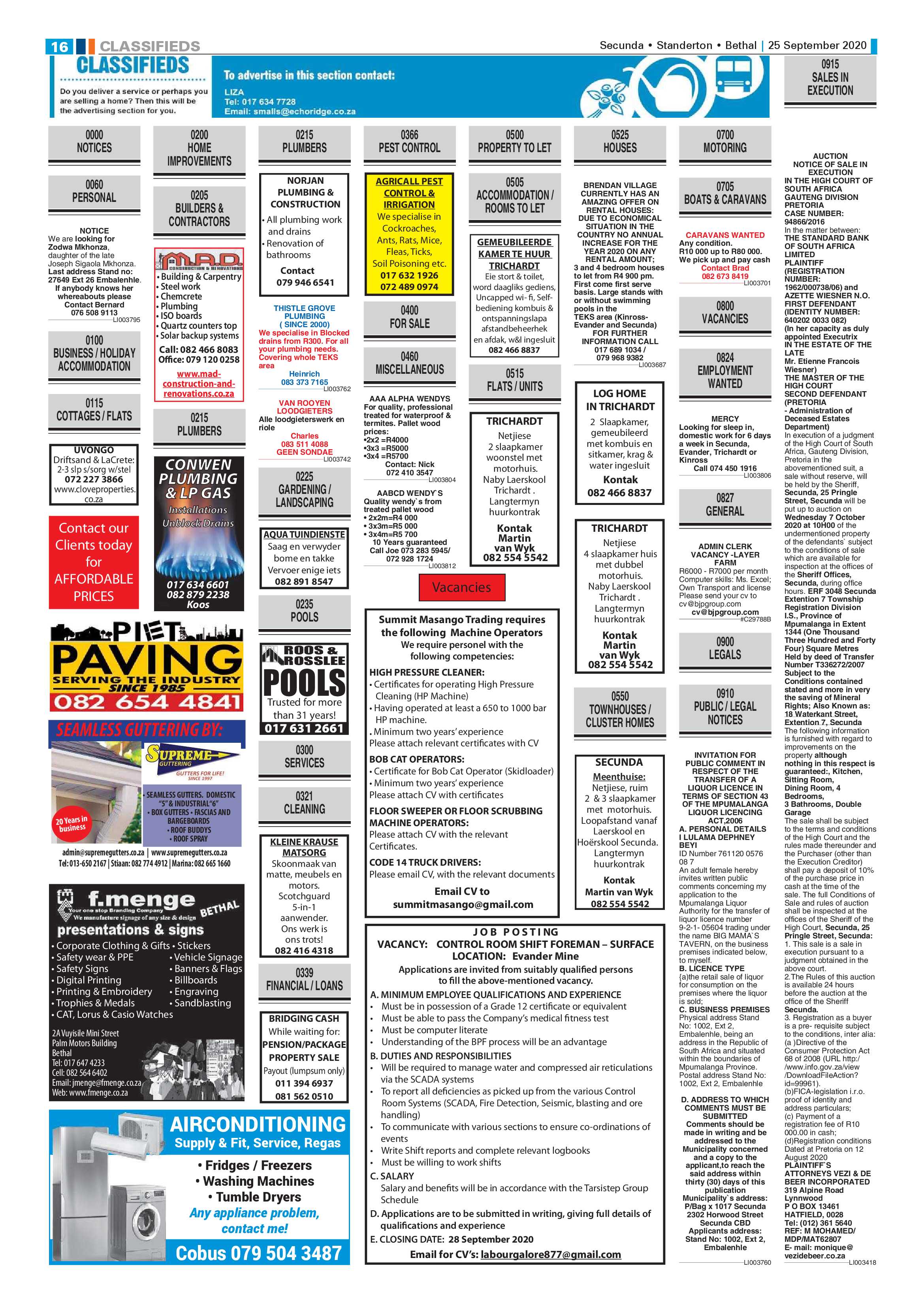 Ridge Times 25 September 2020 page 16