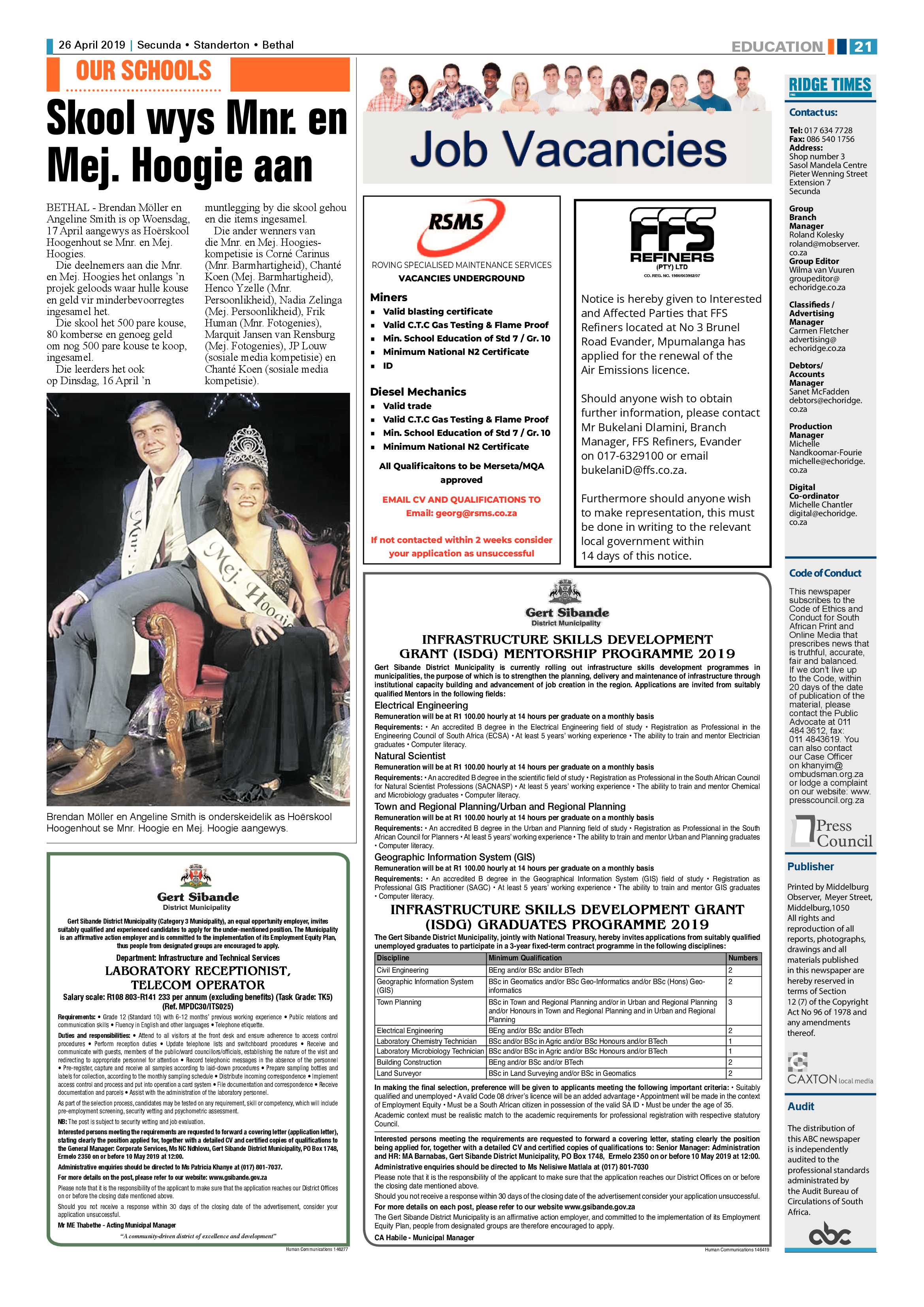 Ridge Times 26 April 2019 page 21