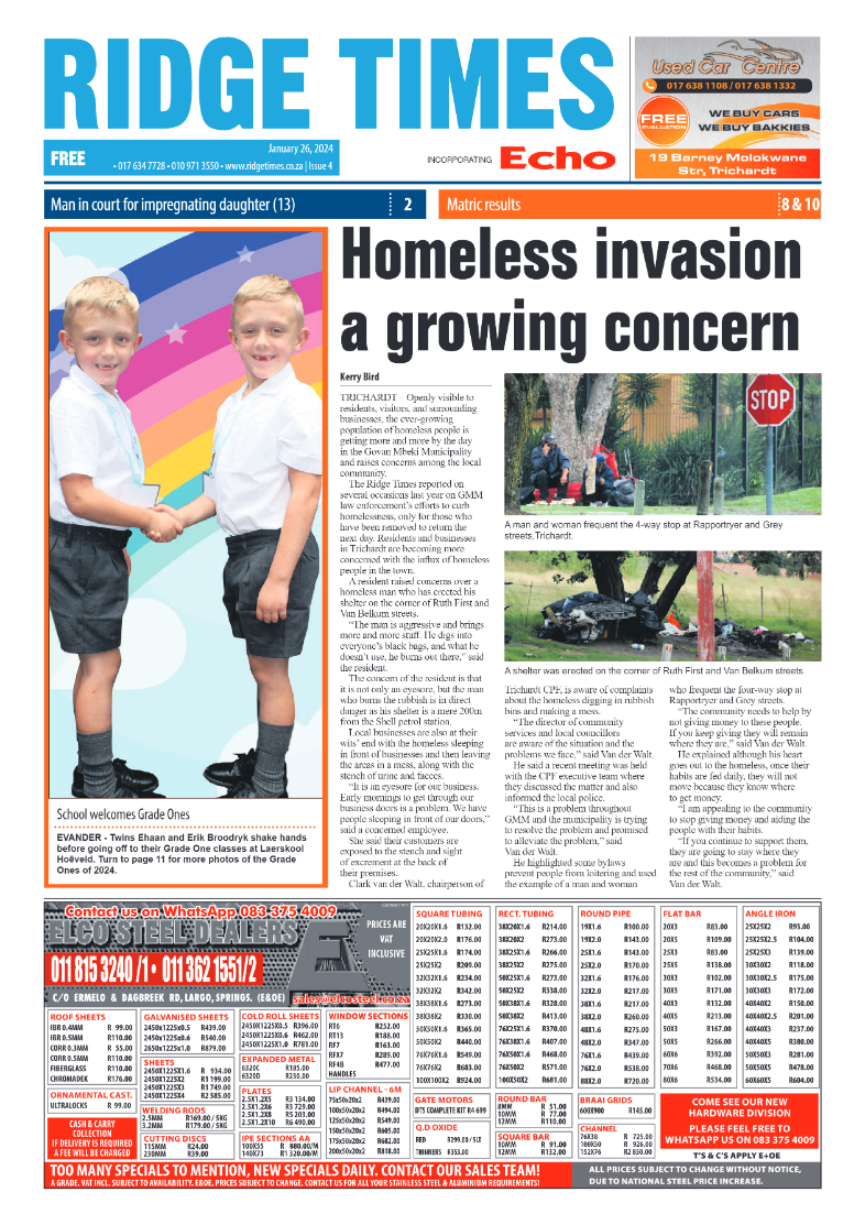 Ridge Times 26 January 2024 page 1