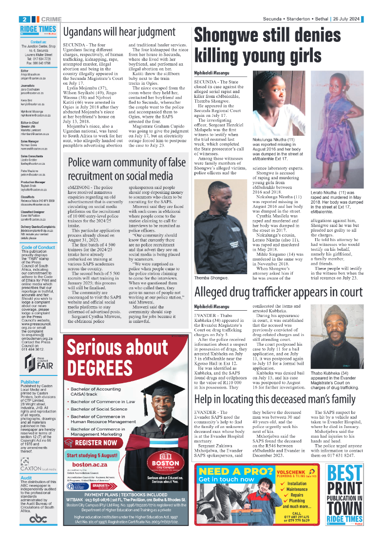 Ridge Times 26 July 2024 page 2