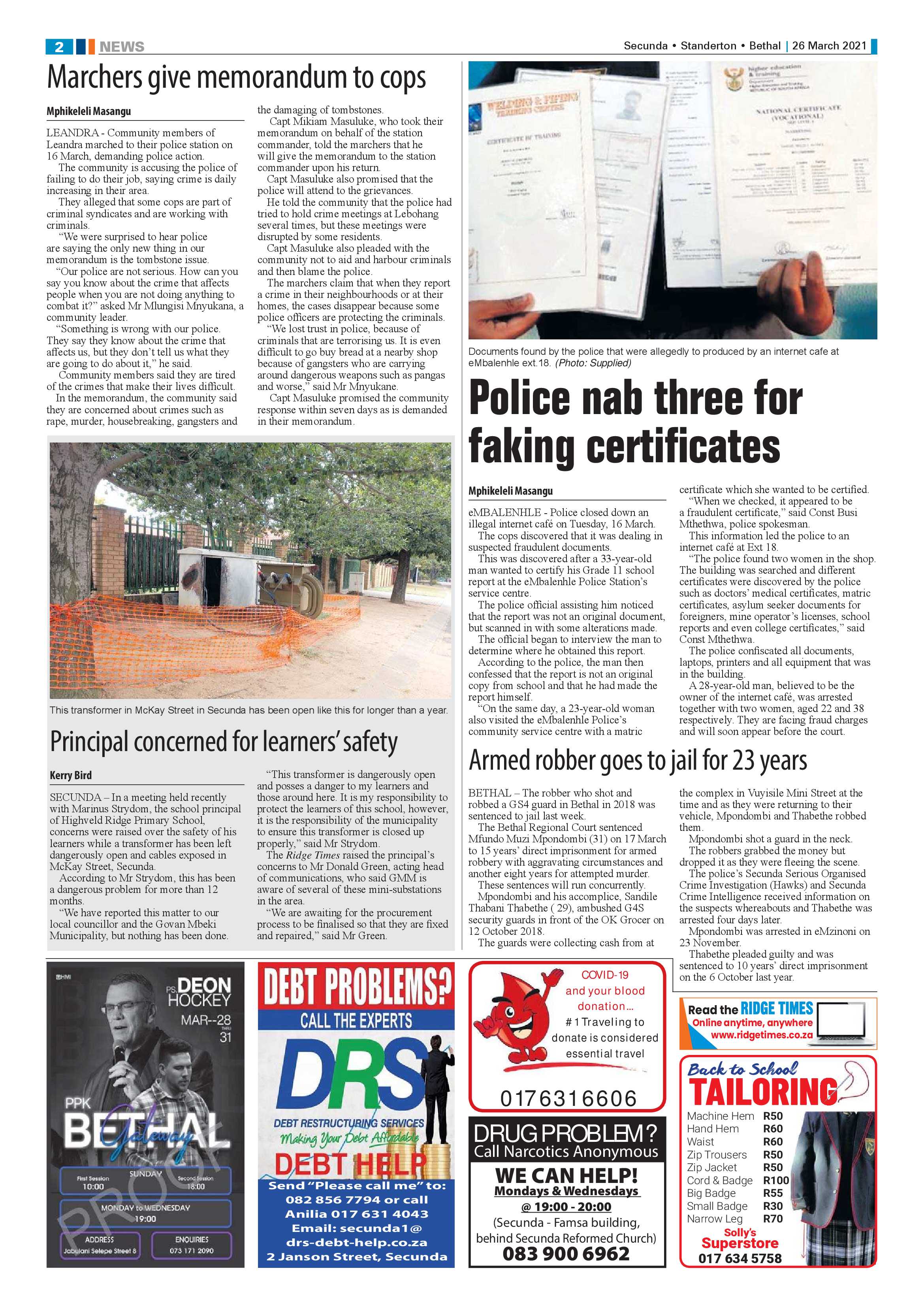 Ridge Times 26 March 2021 page 2