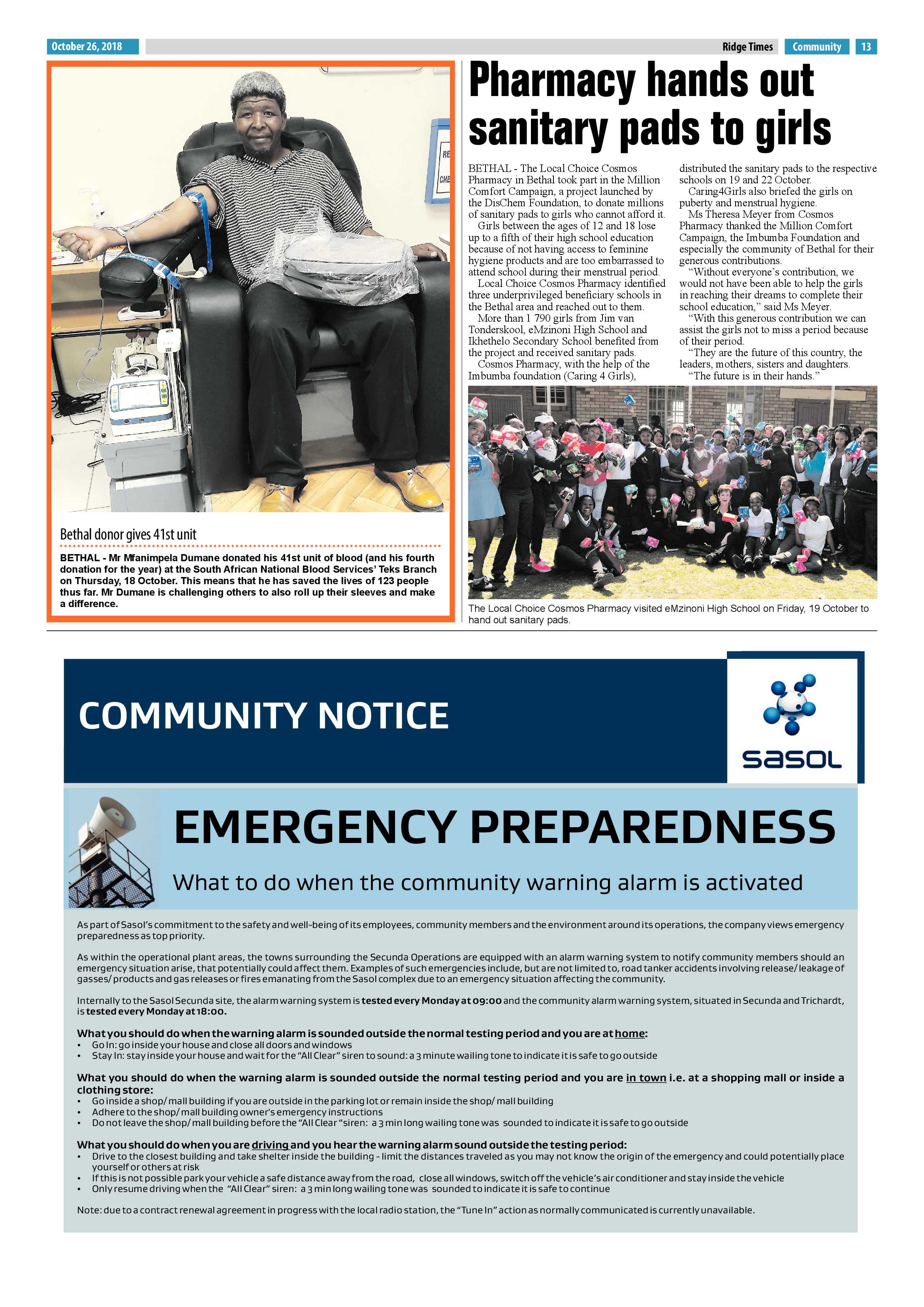 Ridge Times 26 October 2018 page 13