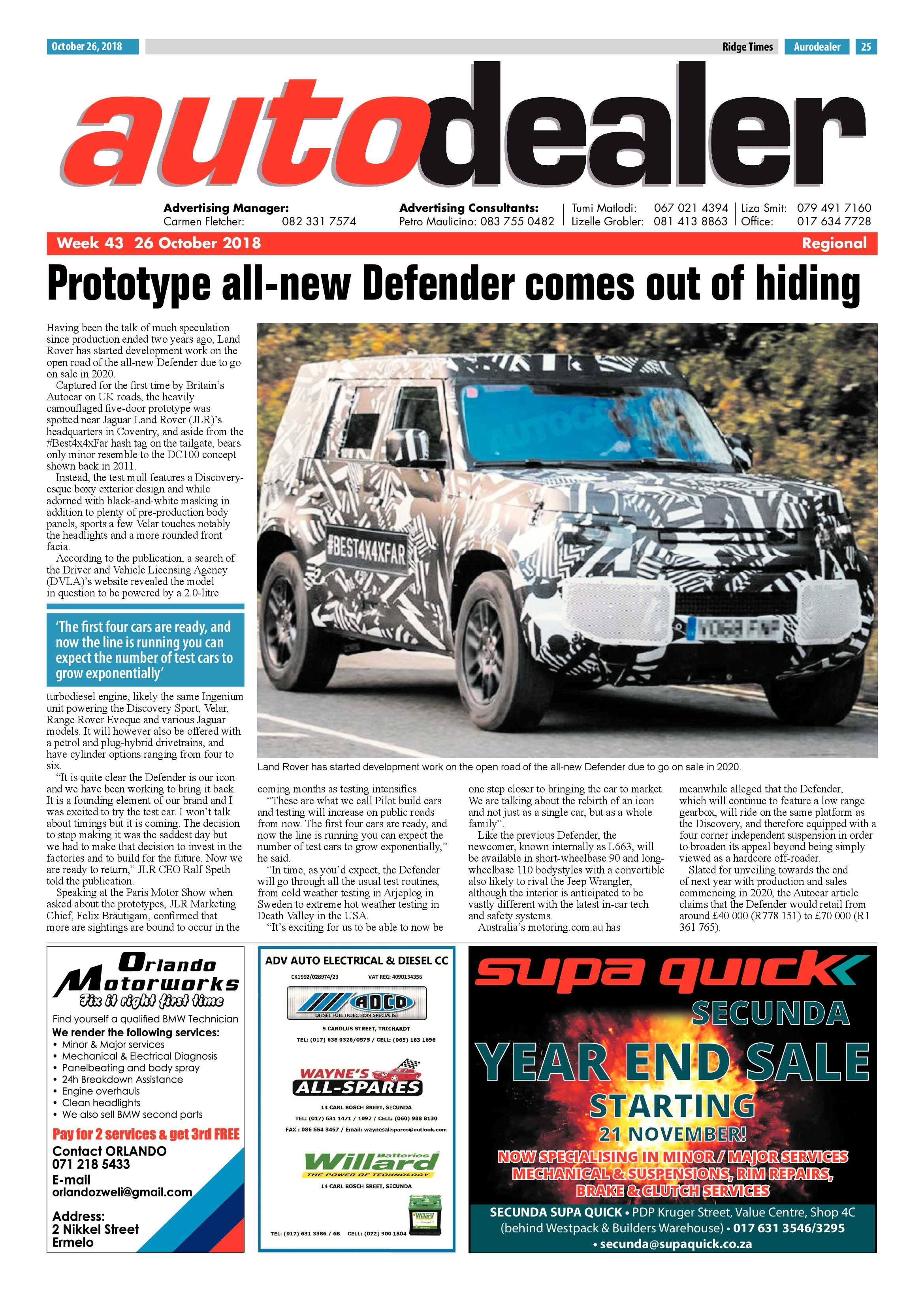 Ridge Times 26 October 2018 page 25