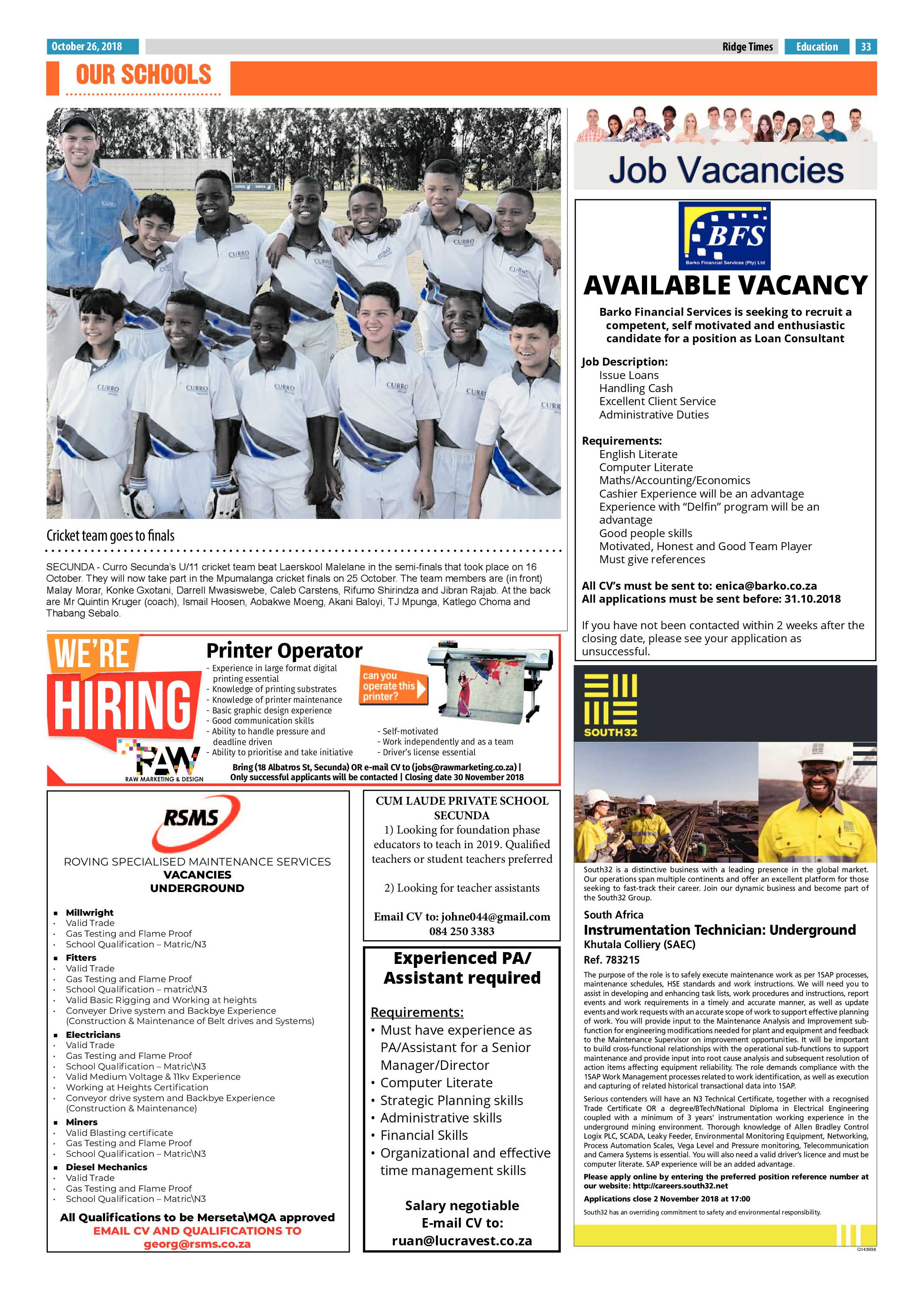 Ridge Times 26 October 2018 page 33