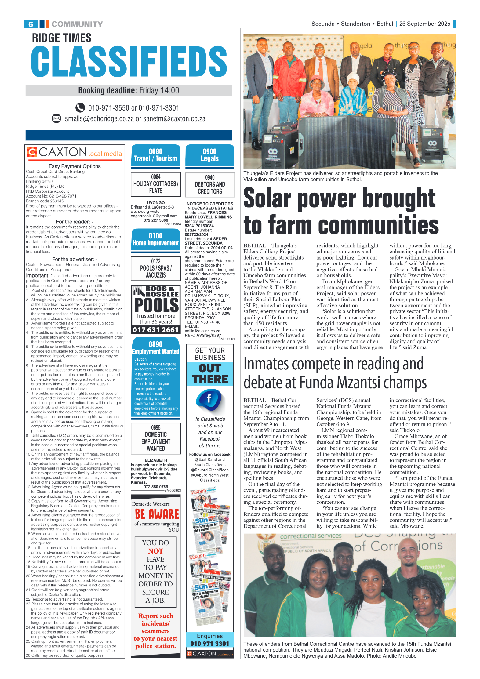 Ridge Times 26 September 2025 page 6