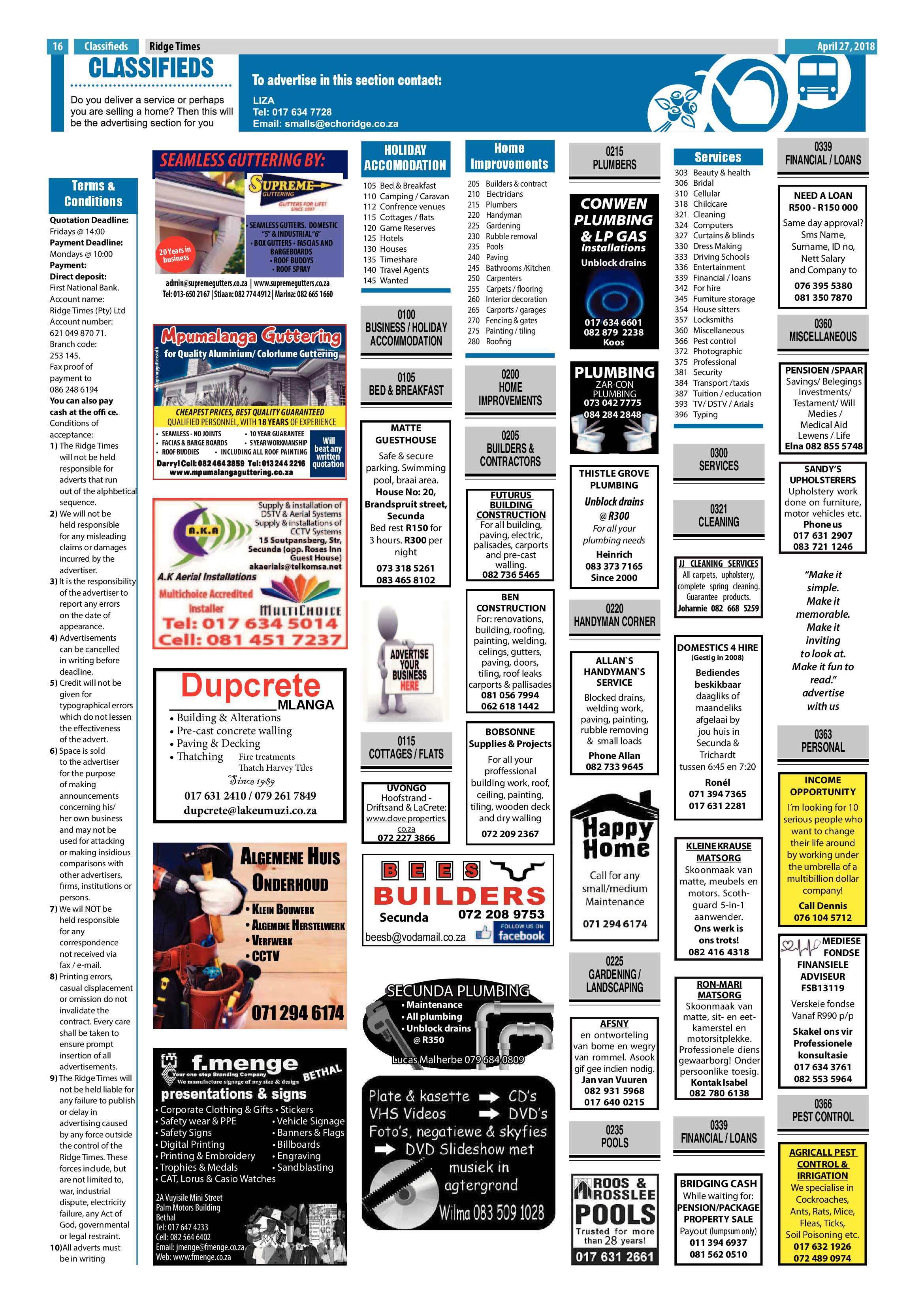 Ridge Times 27 April 2018 page 16