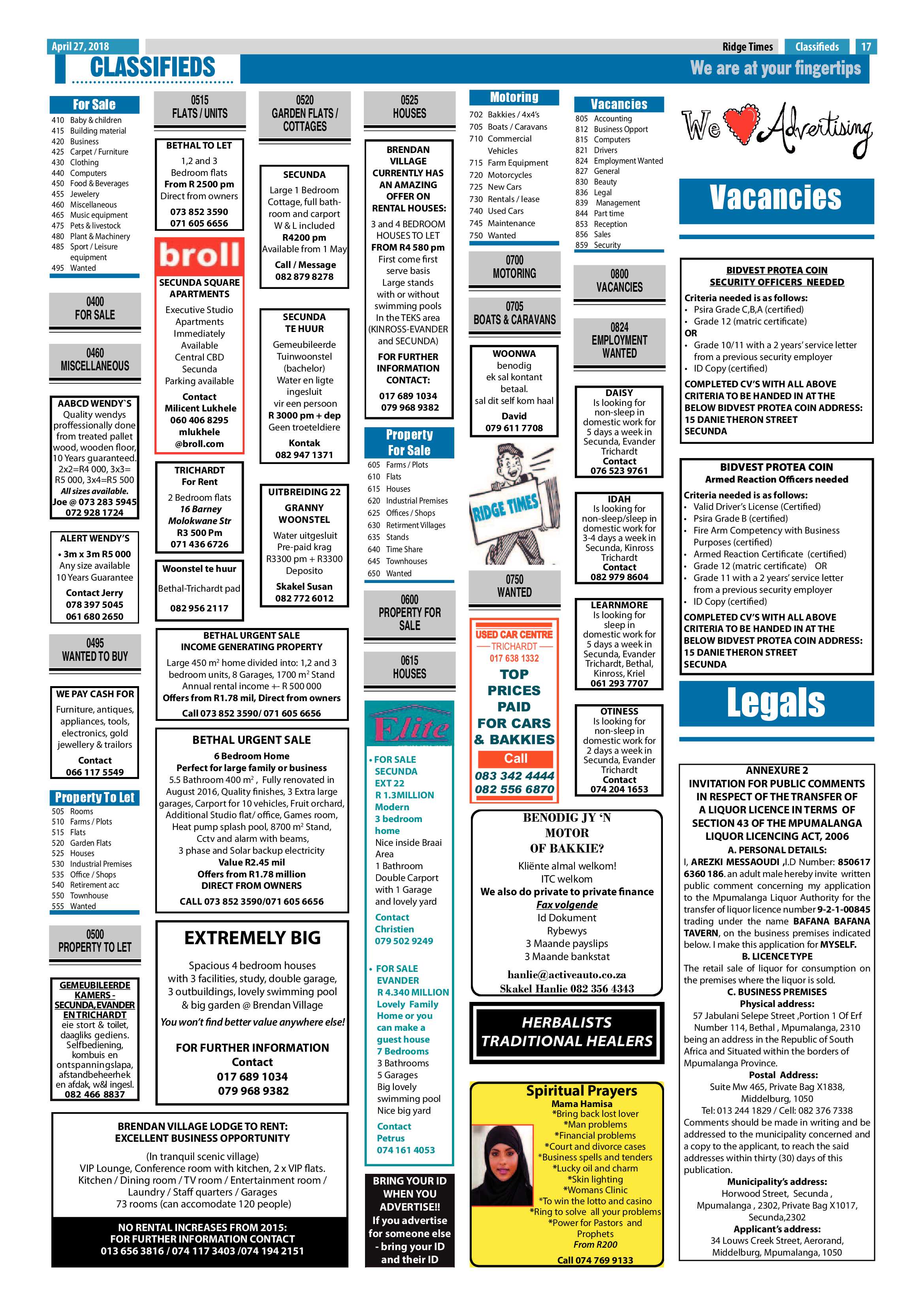 Ridge Times 27 April 2018 page 17