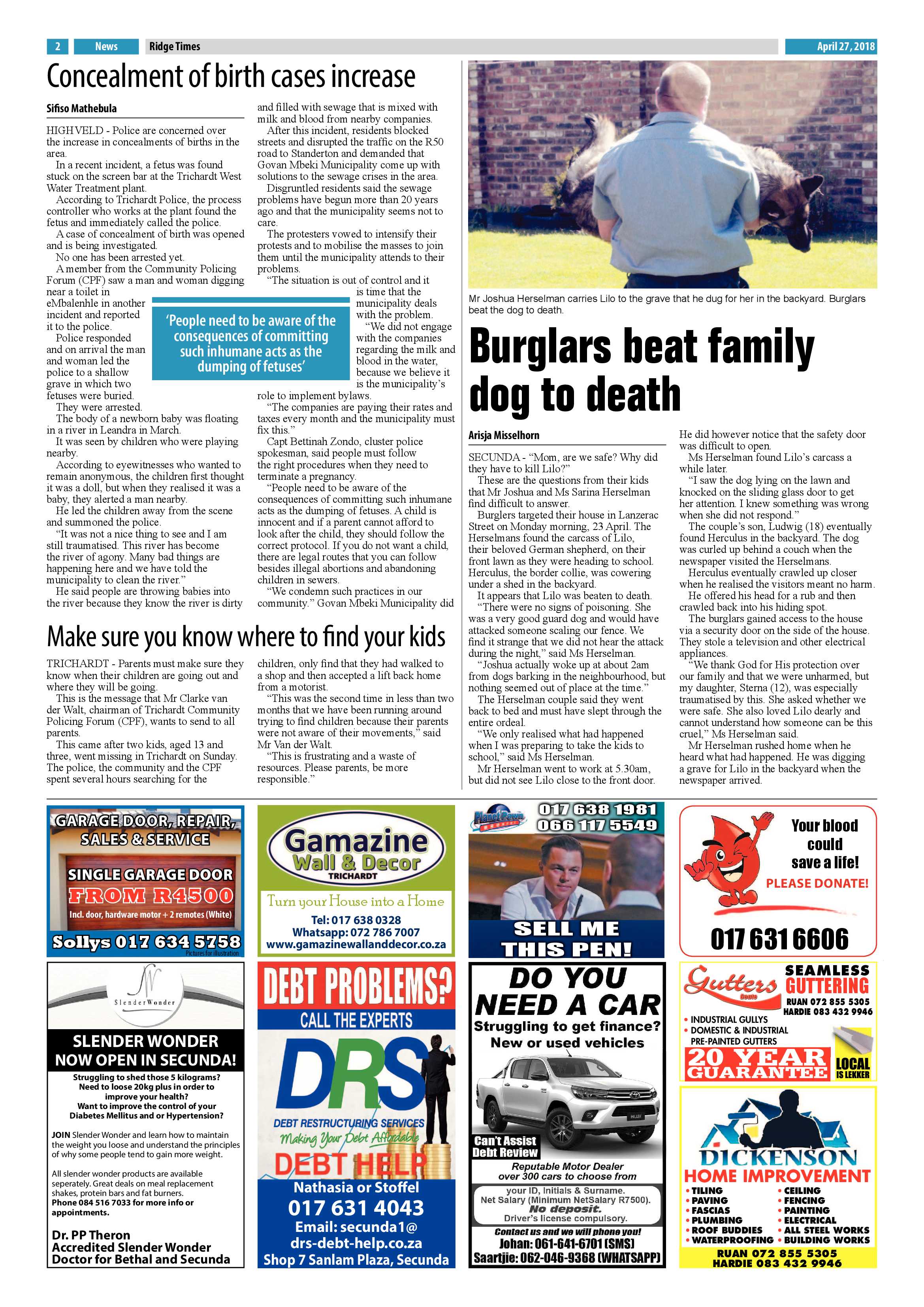 Ridge Times 27 April 2018 page 2