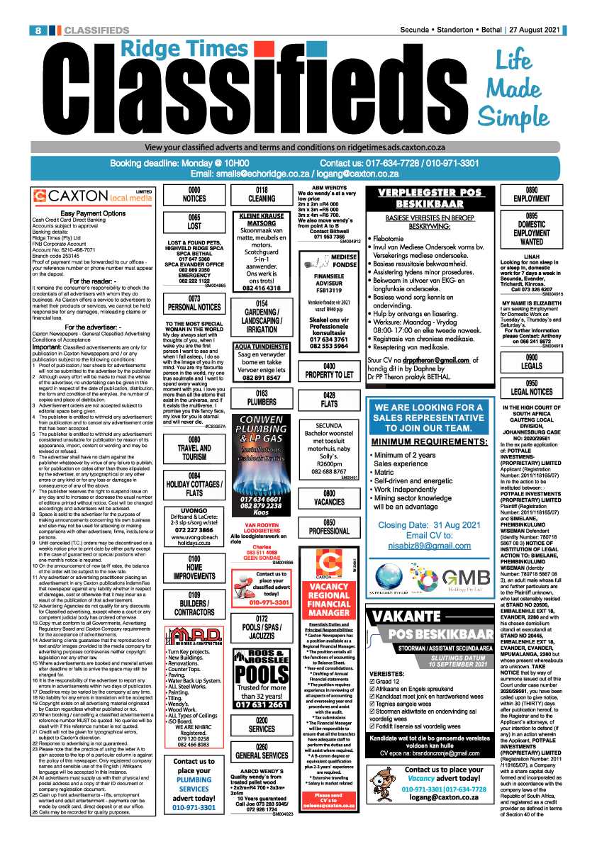 Ridge Times 27 August 2021 page 10