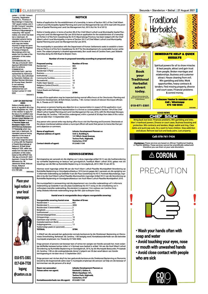 Ridge Times 27 August 2021 page 12