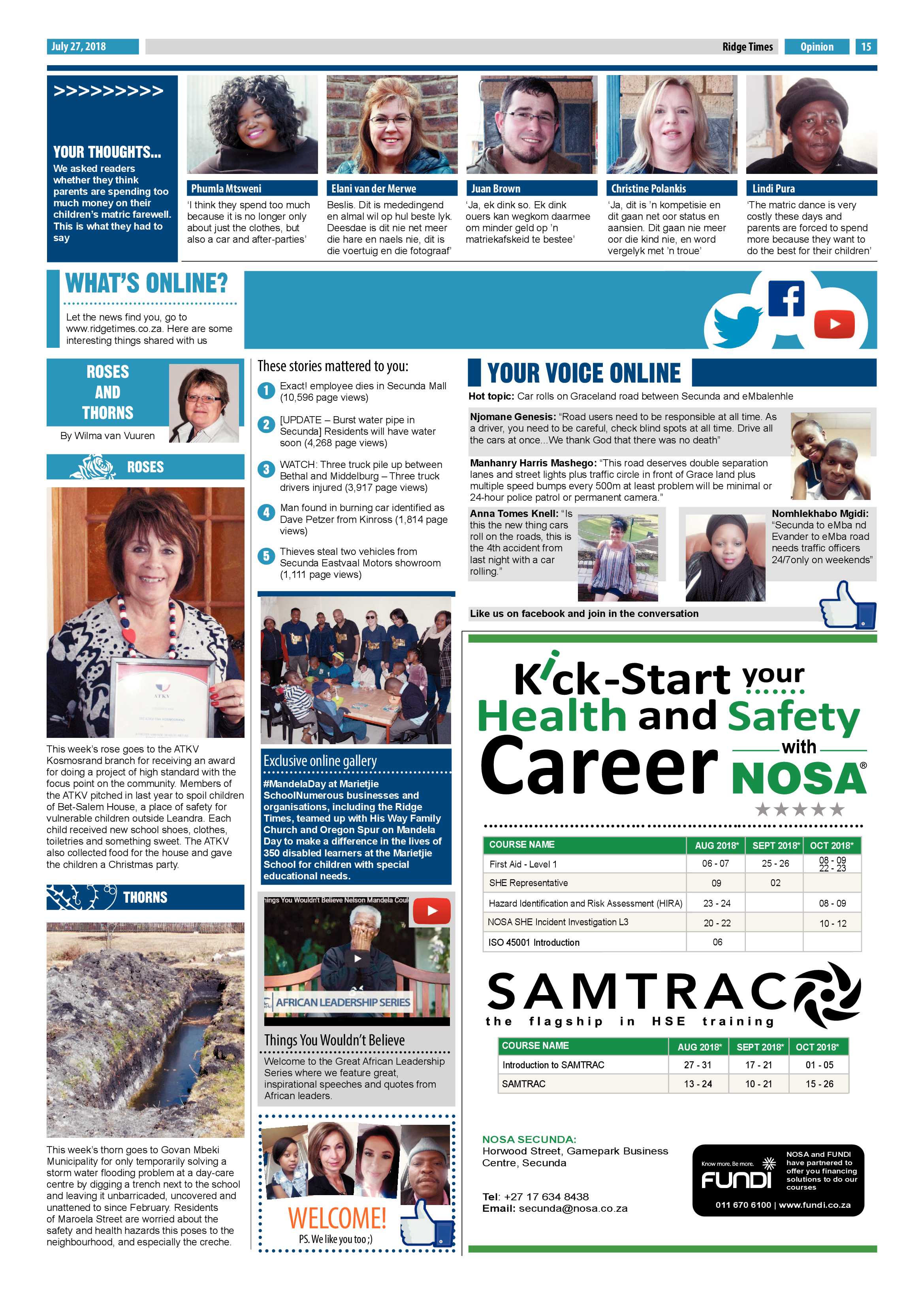 Ridge Times 27 July 2018 page 15