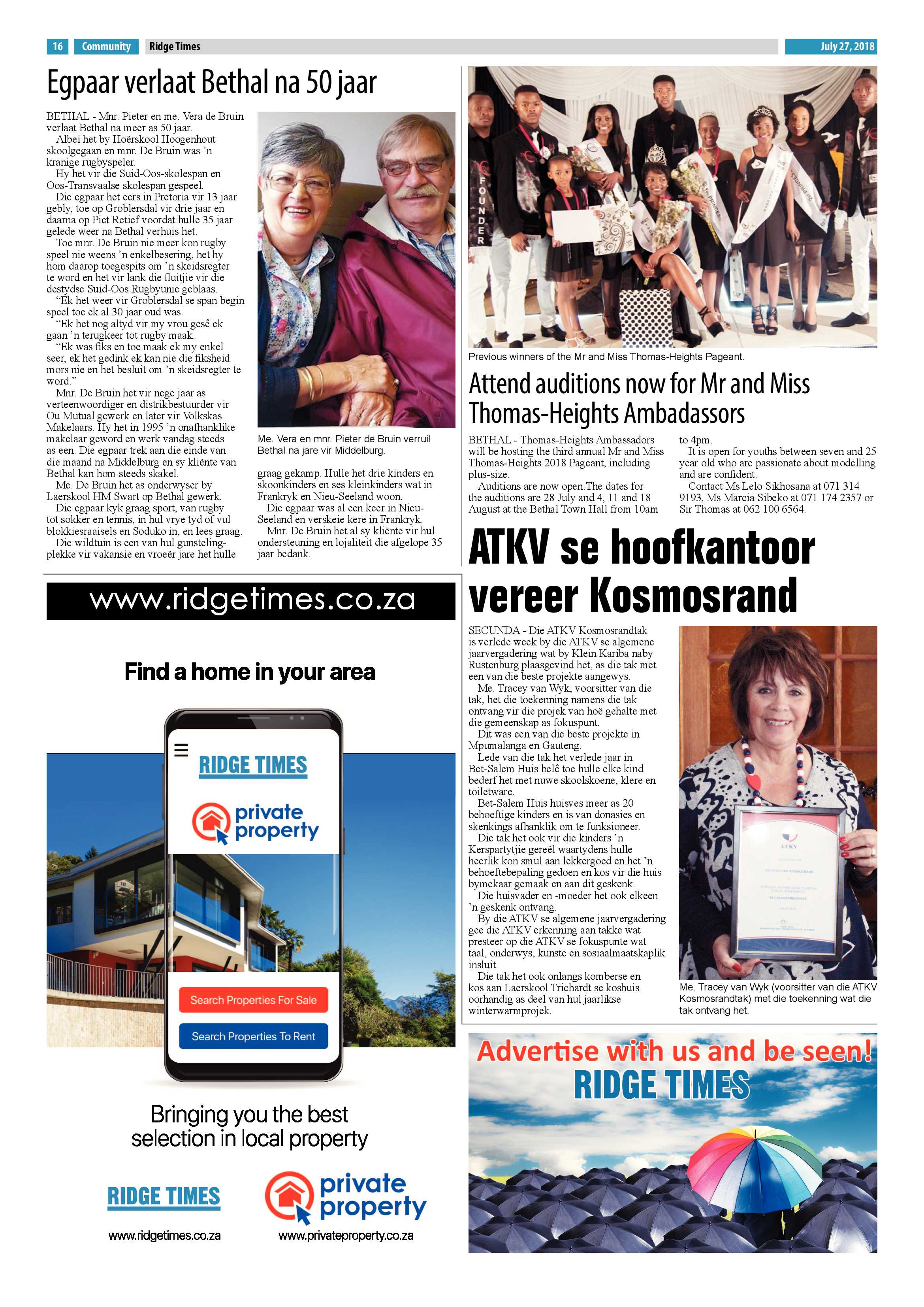 Ridge Times 27 July 2018 page 16
