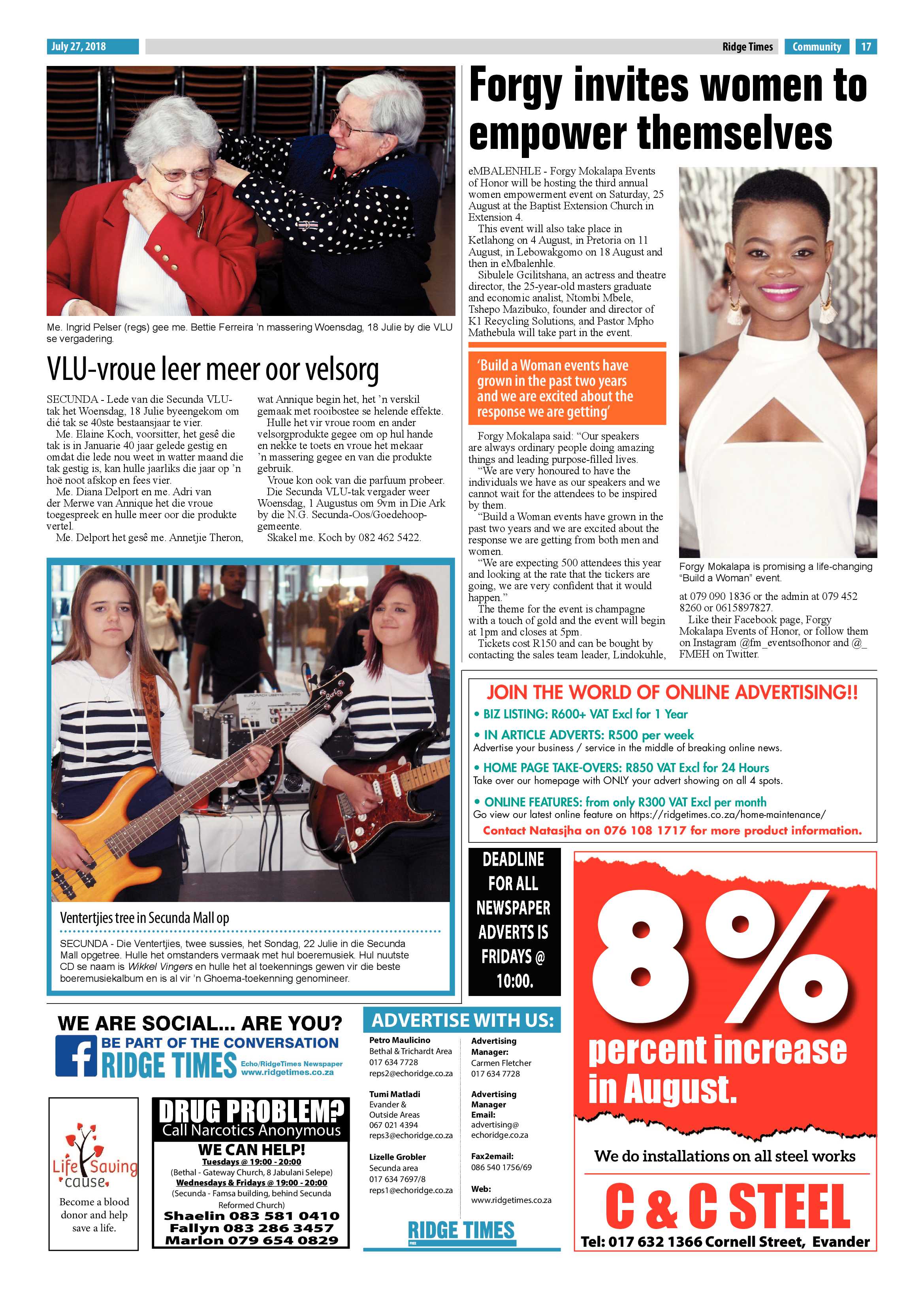 Ridge Times 27 July 2018 page 17