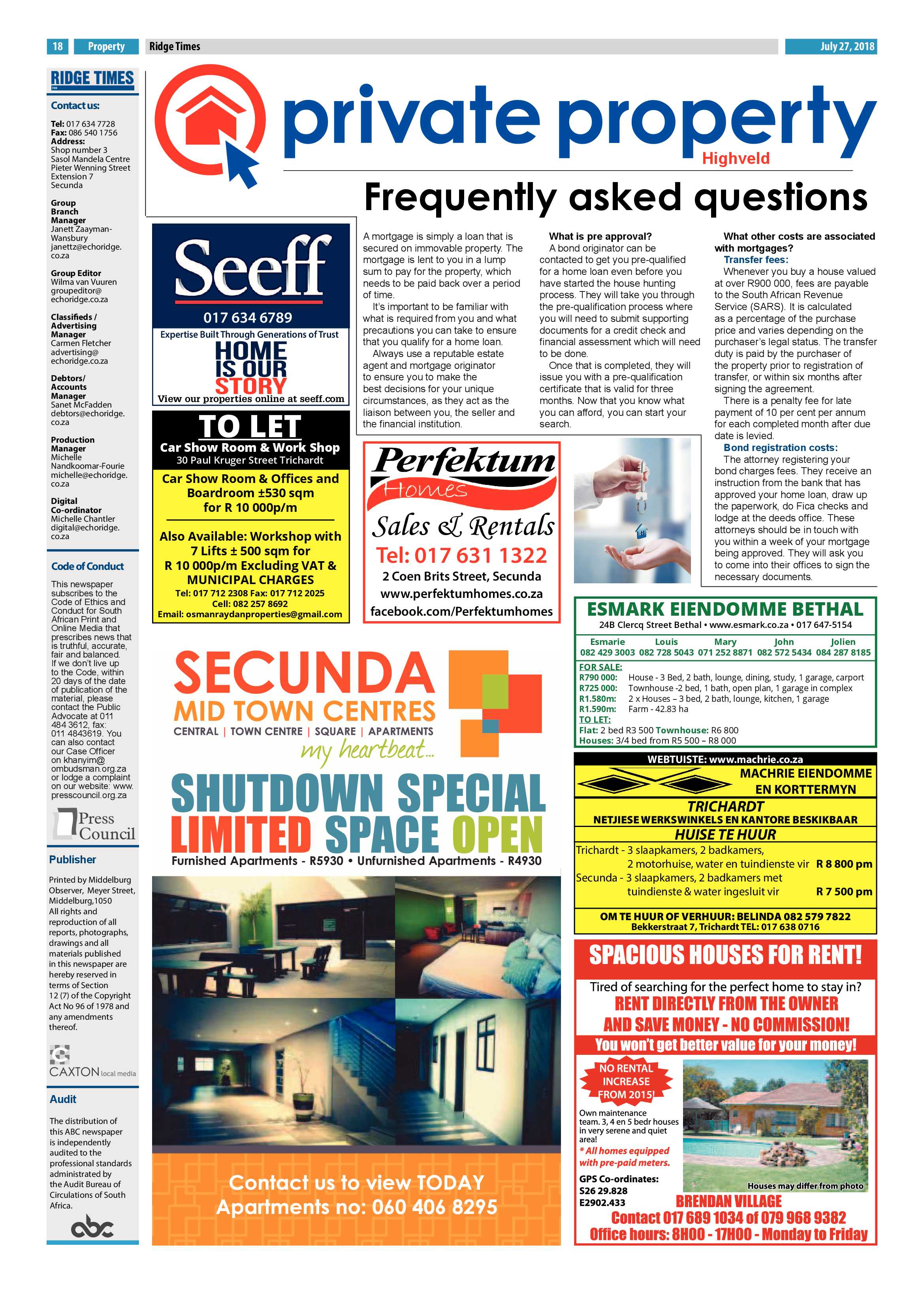 Ridge Times 27 July 2018 page 18
