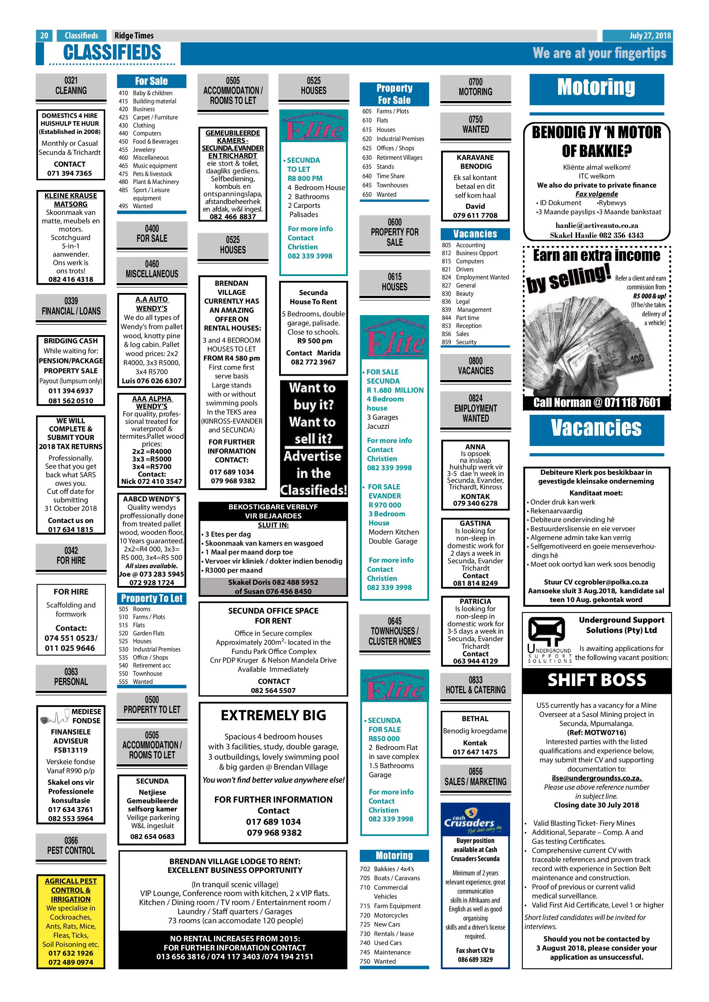 Ridge Times 27 July 2018 page 20