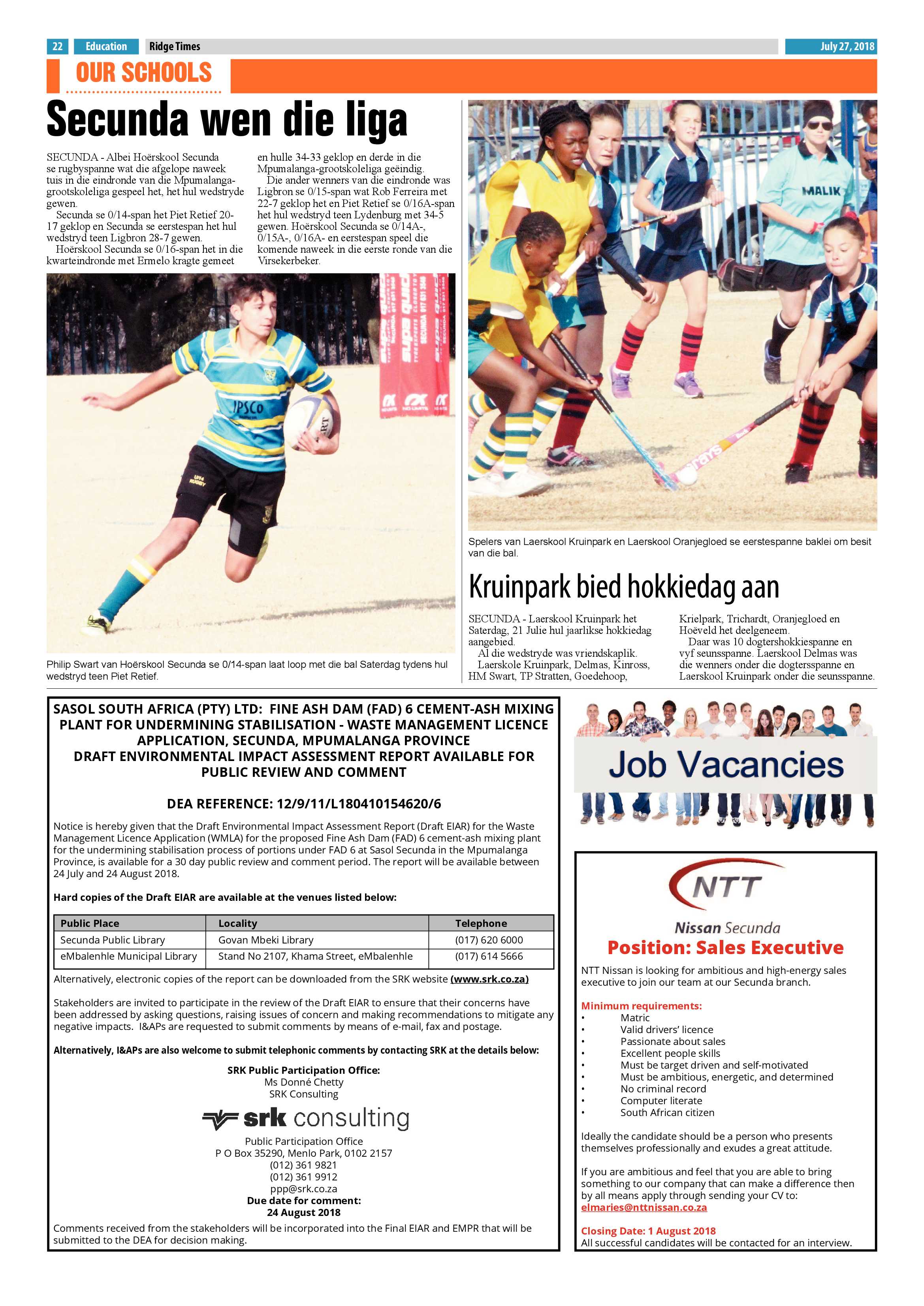 Ridge Times 27 July 2018 page 22