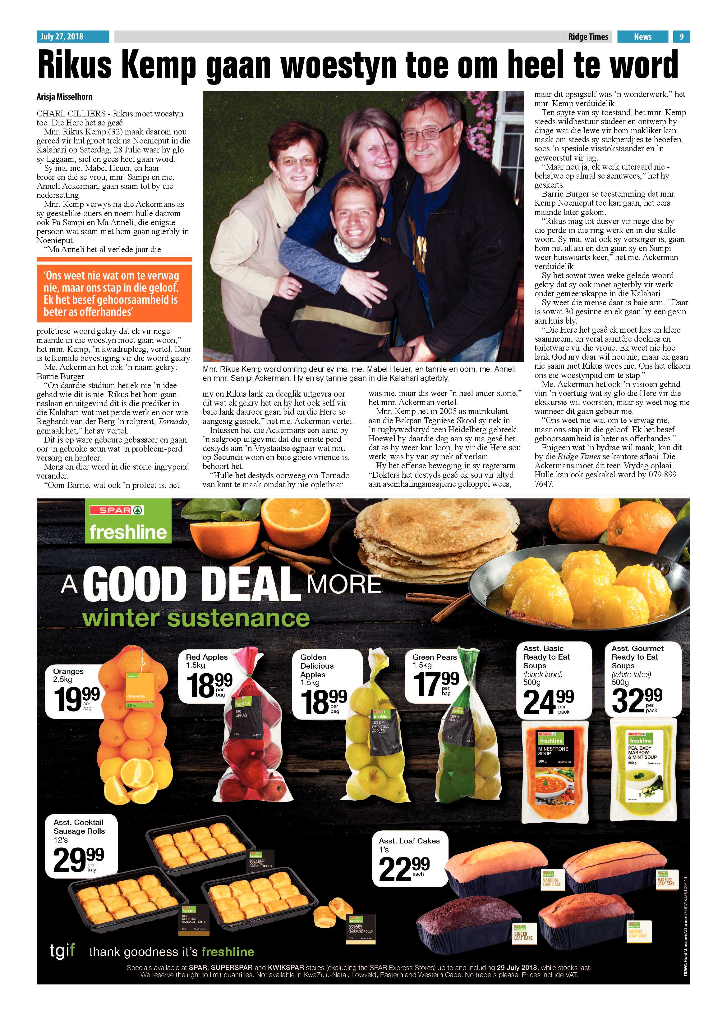 Ridge Times 27 July 2018 page 9