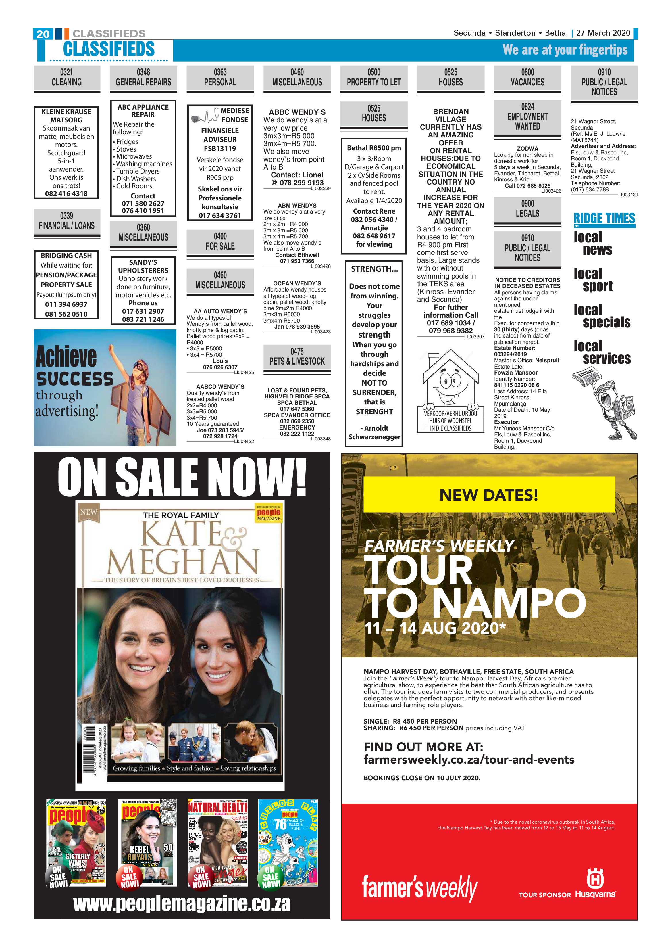 Ridge Times 27 March 2020 page 20