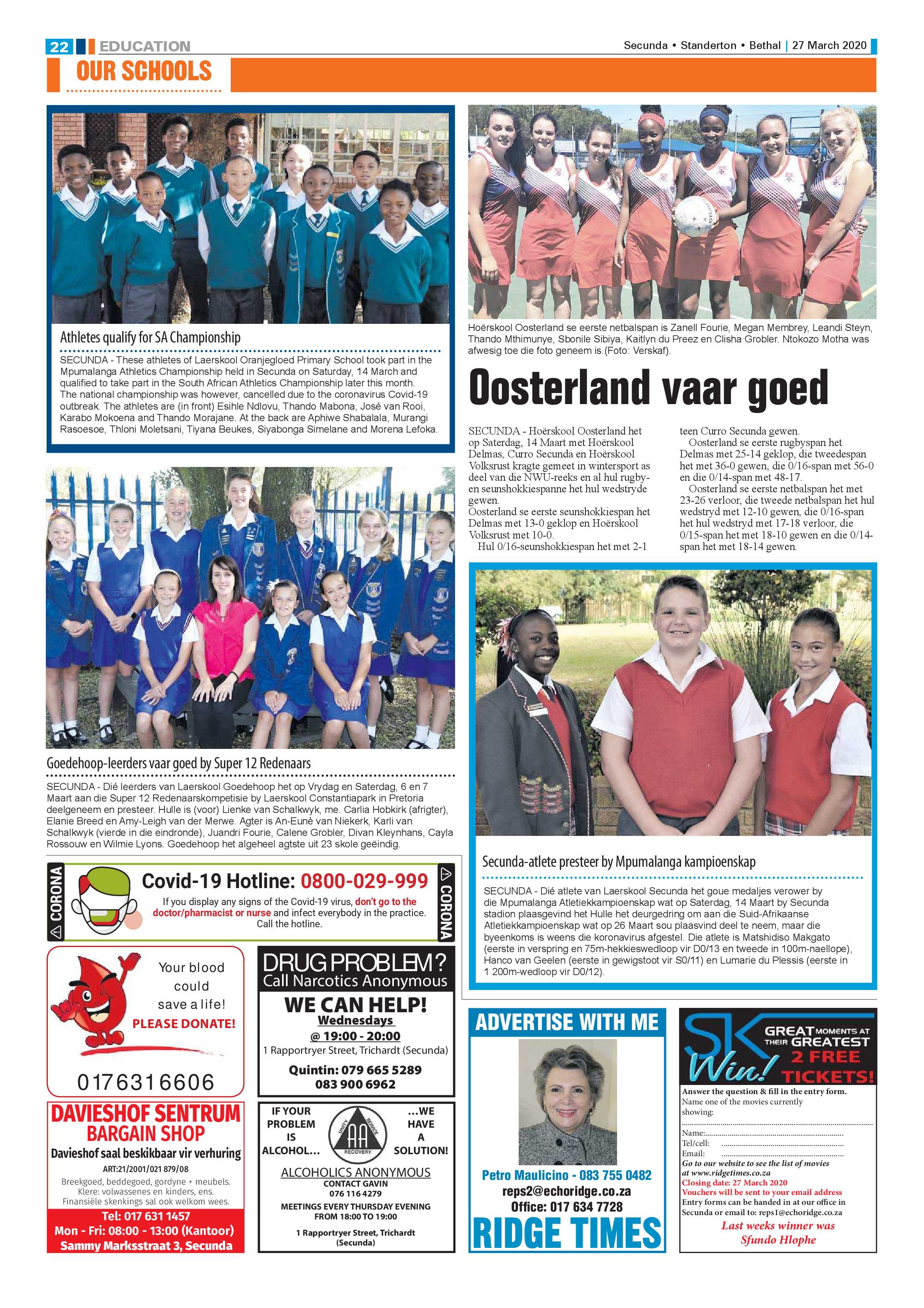 Ridge Times 27 March 2020 page 22