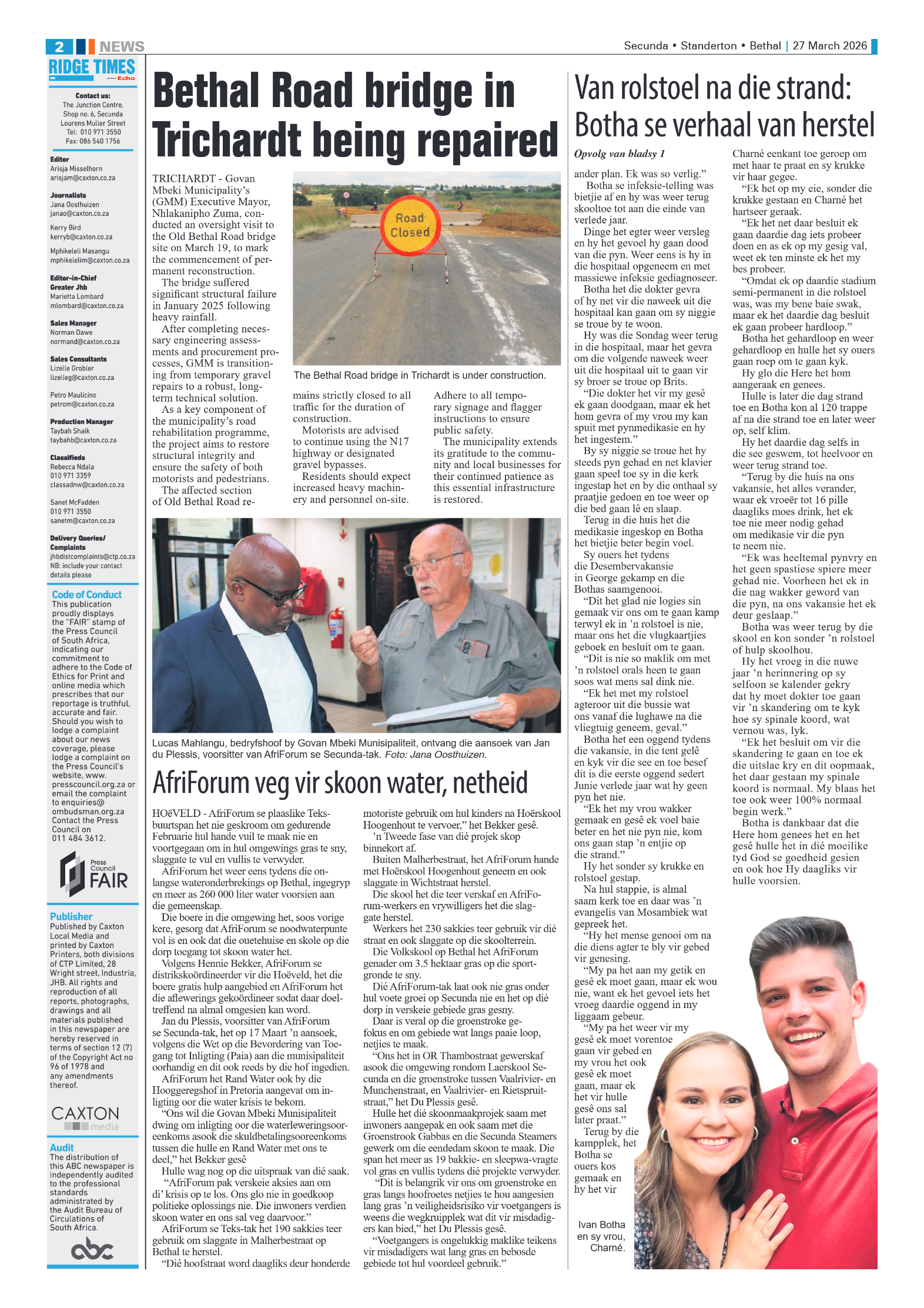 Ridge Times 27 March 2026 page 2