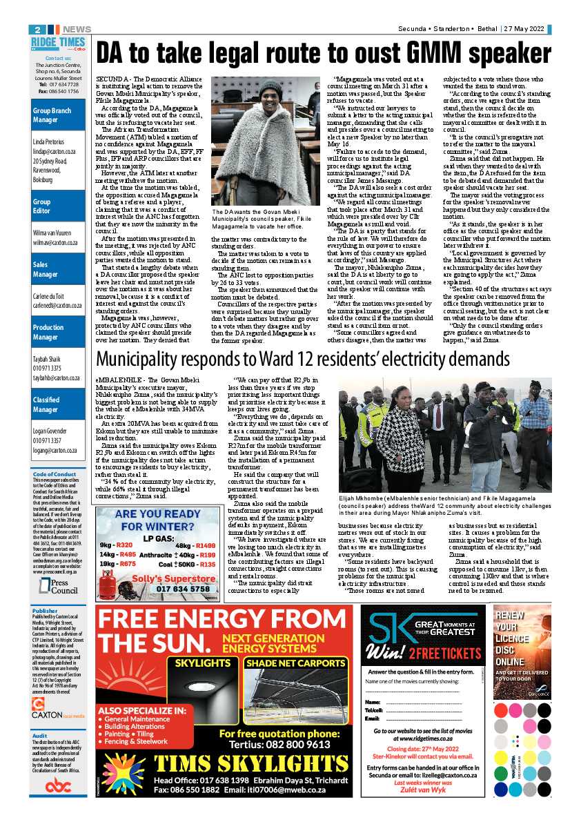 Ridge Times 27 May 2022 page 2