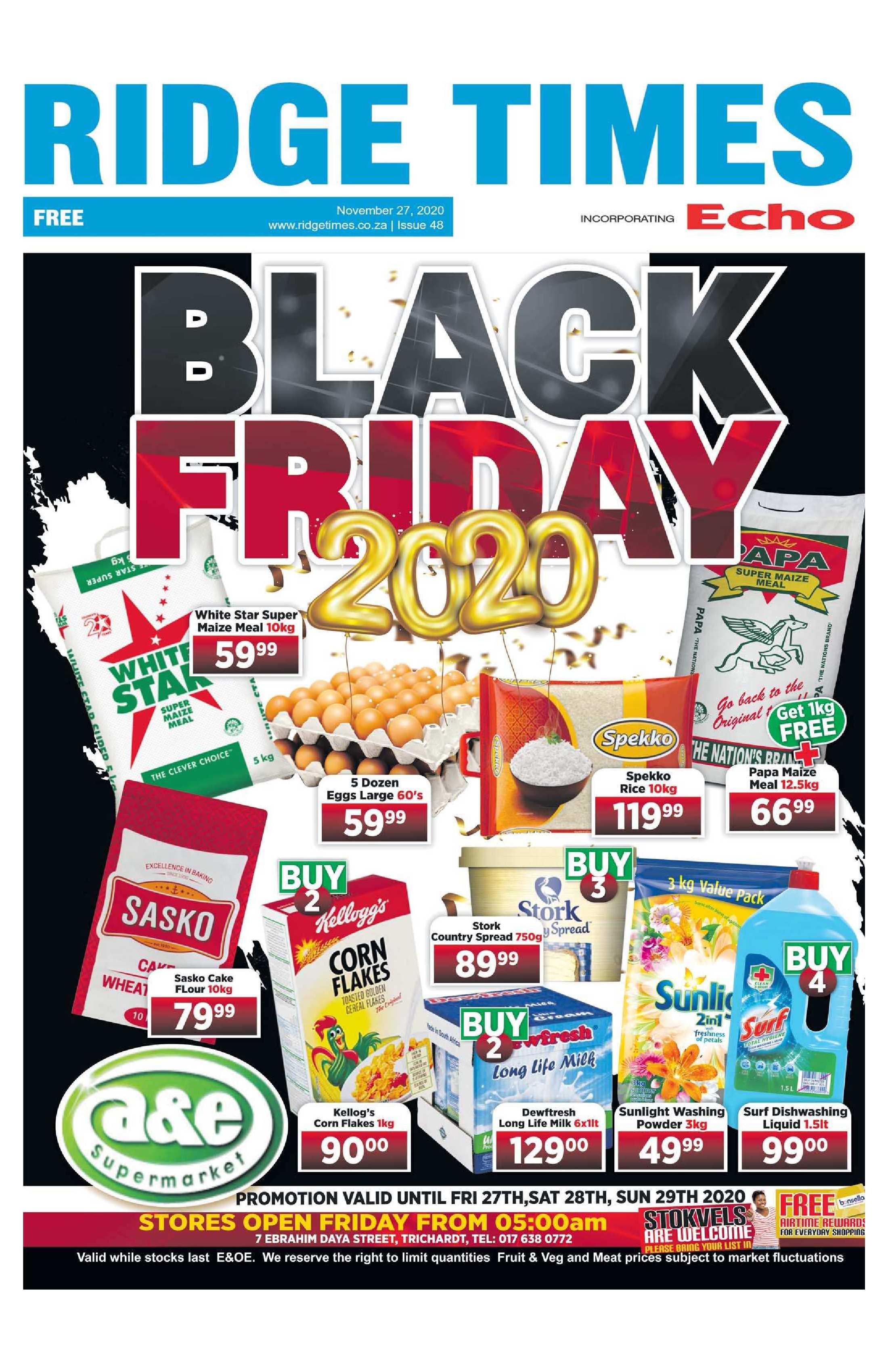 Ridge Times 27 November 2020 page 1