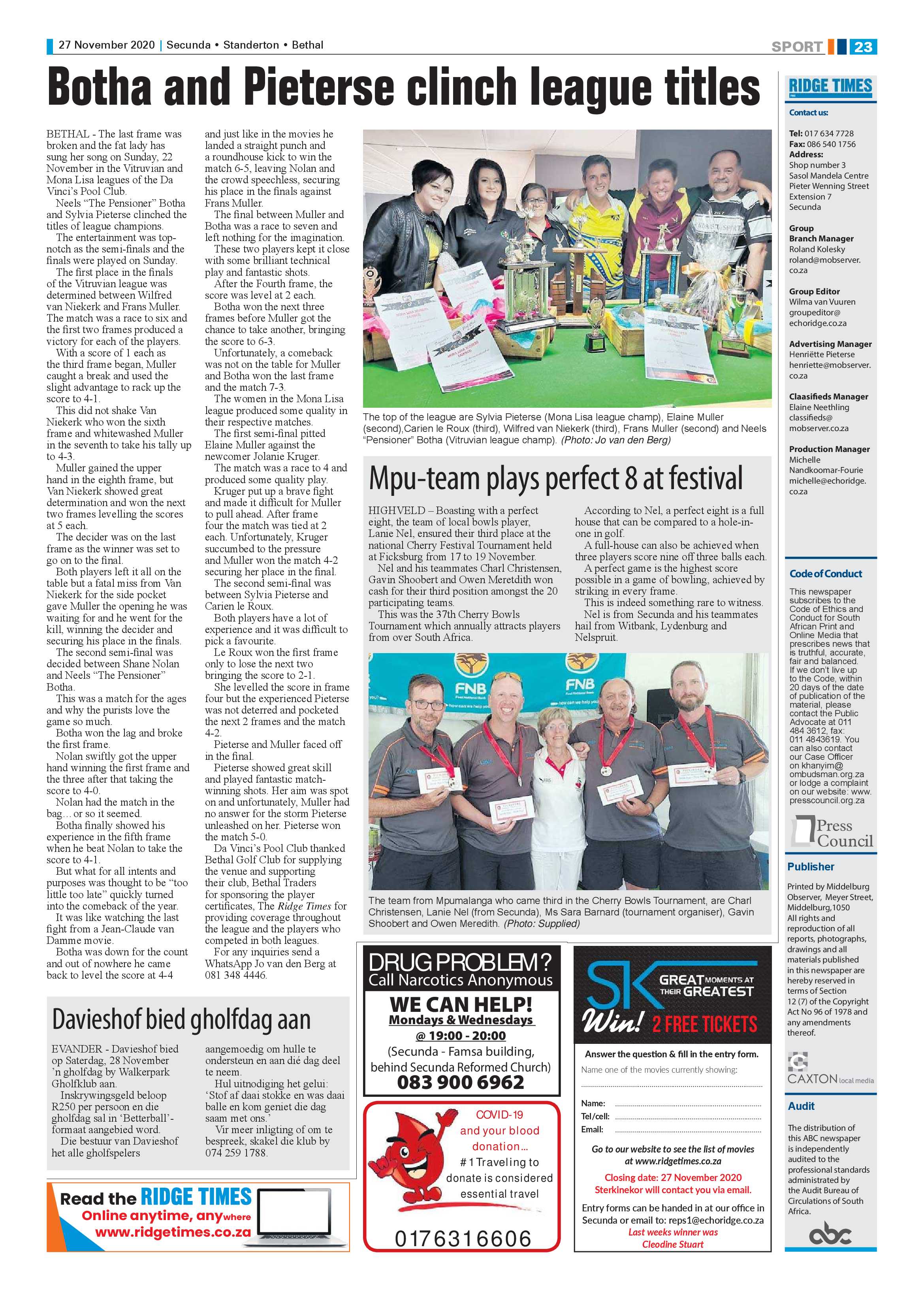 Ridge Times 27 November 2020 page 25