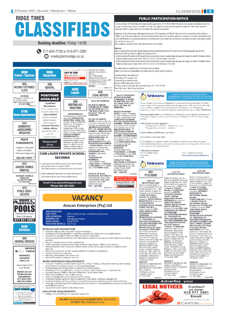 Ridge Times 27 October 2023 page 5