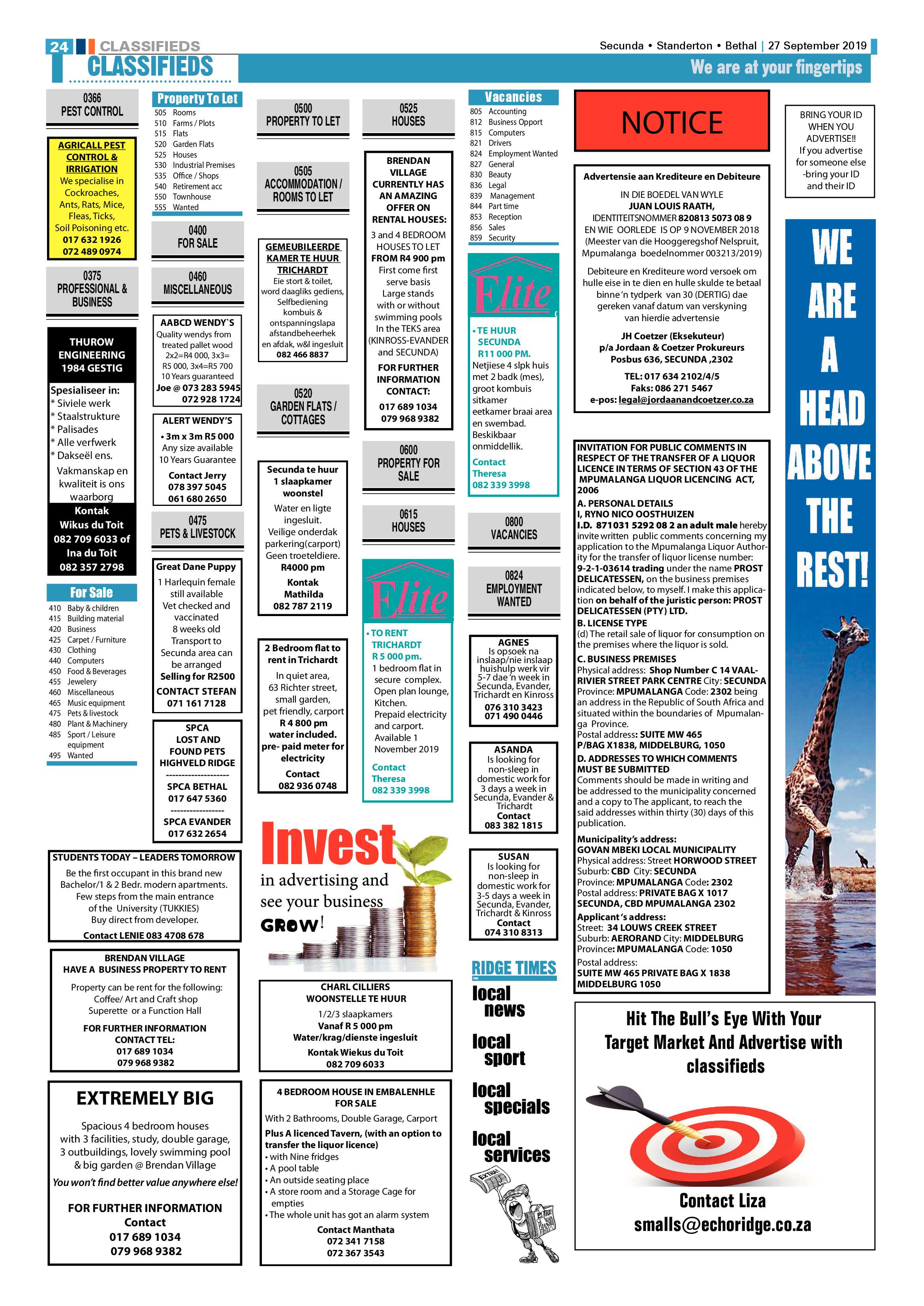 Ridge Times 27 September 2019 page 23