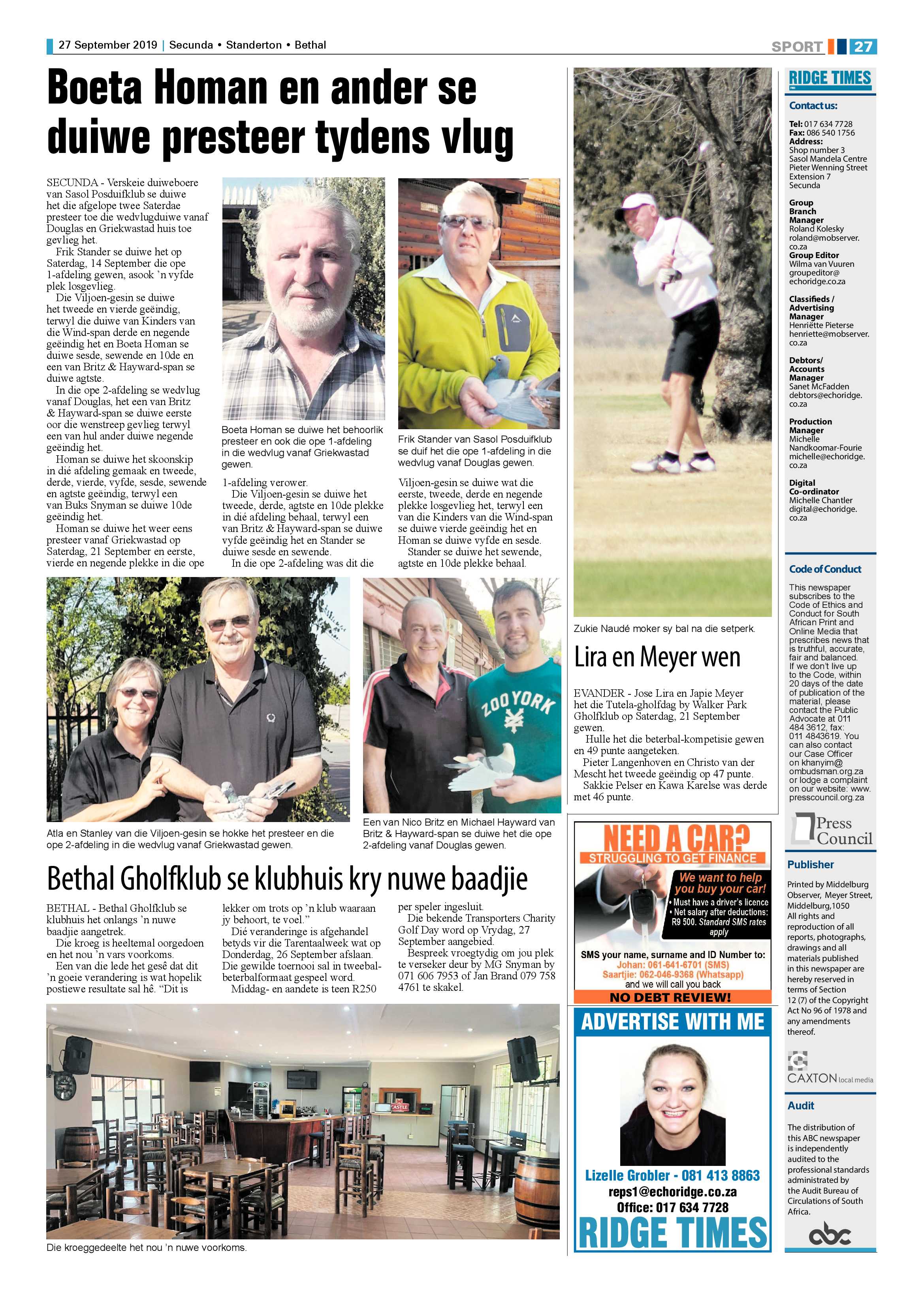 Ridge Times 27 September 2019 page 26