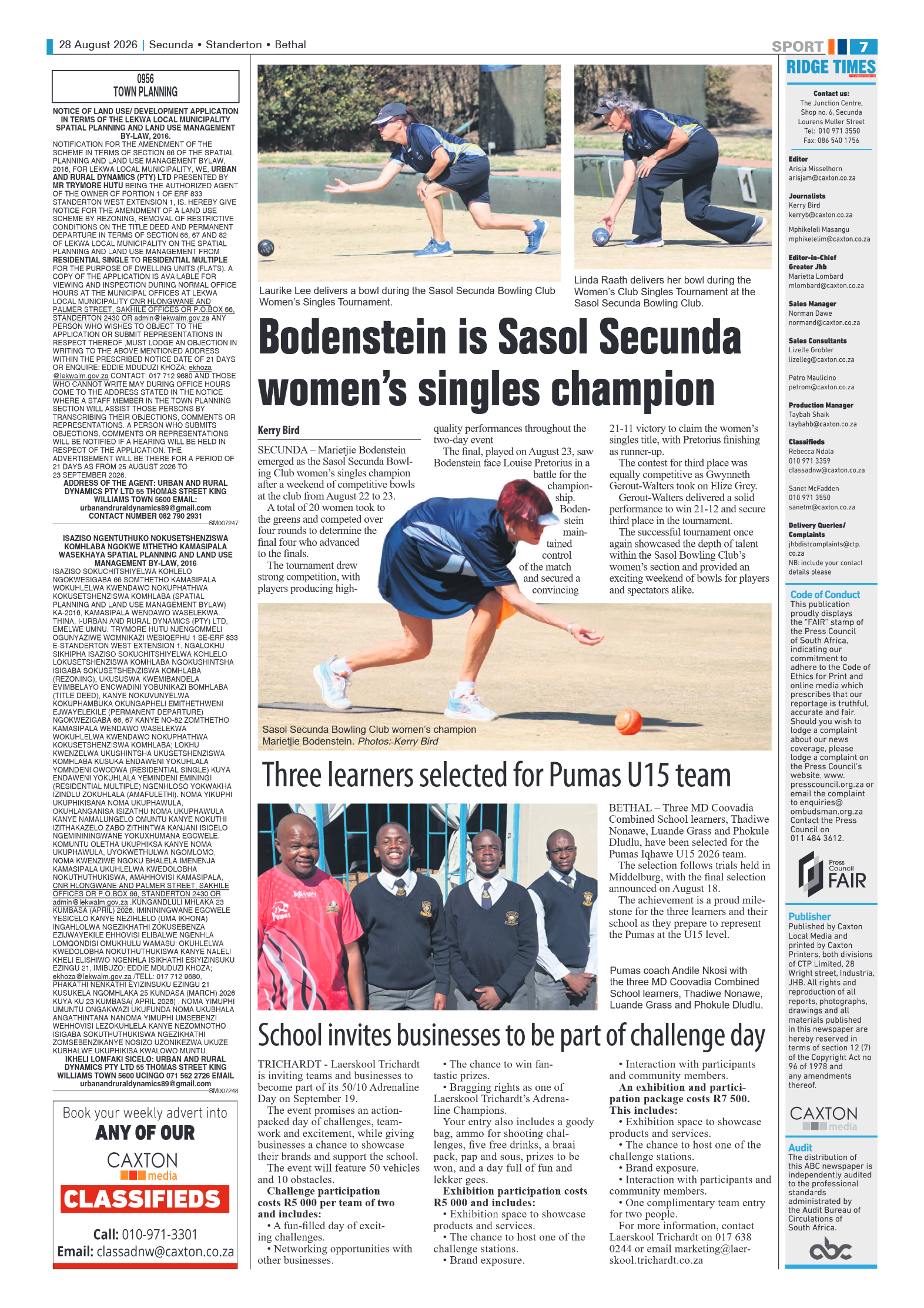 Ridge Times 28 August 2026 page 7