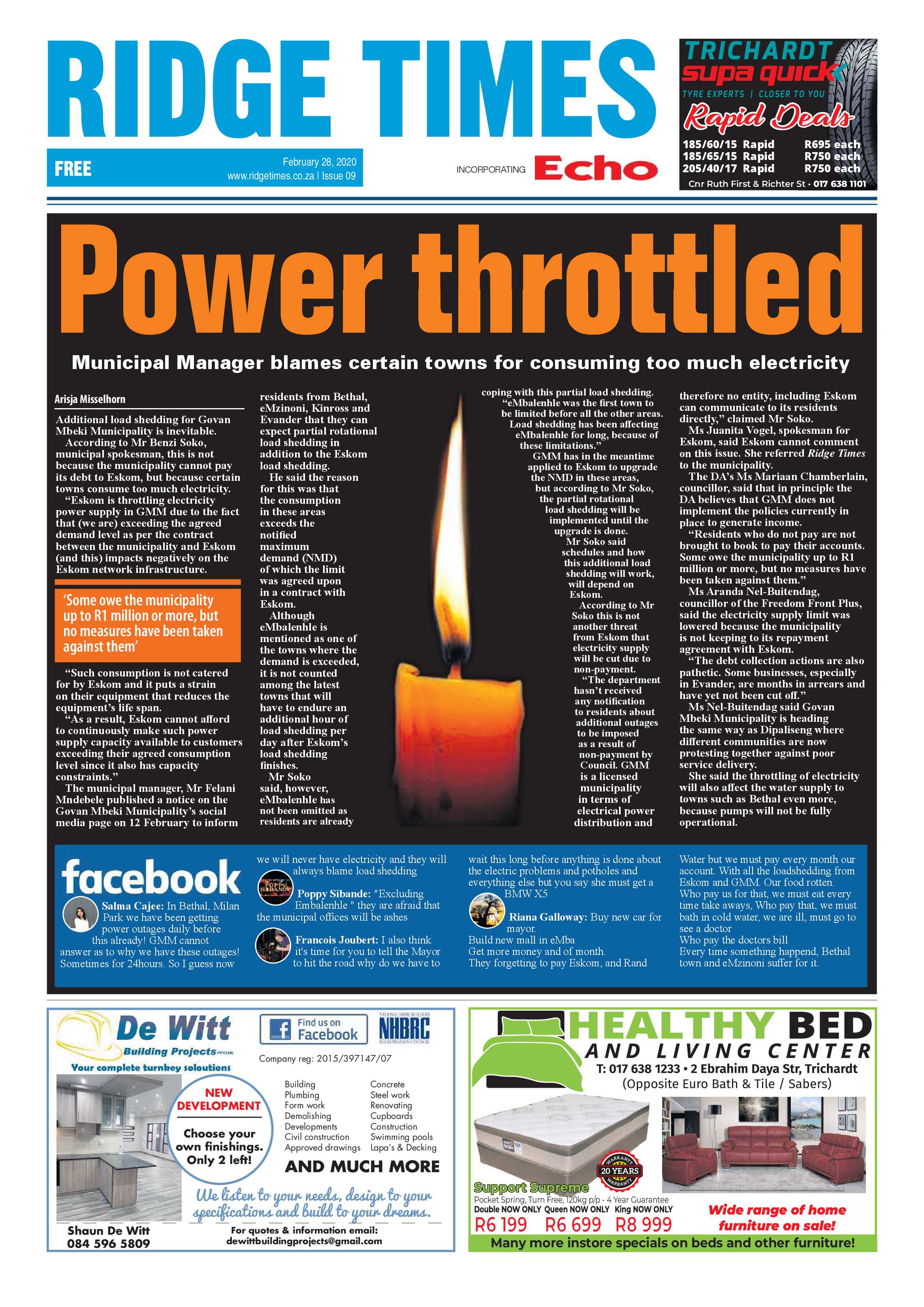 Ridge Times 28 February 2020 page 1