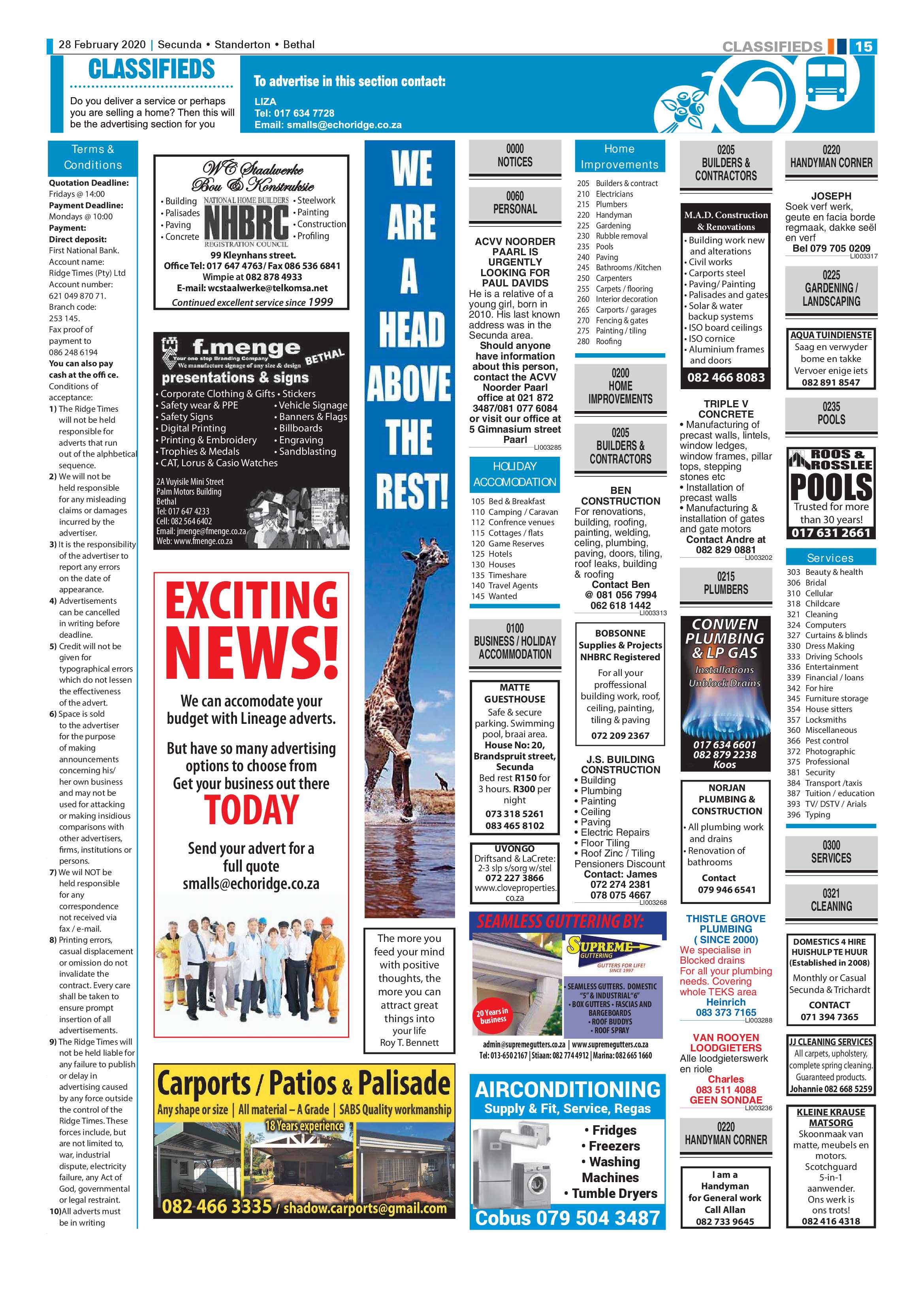 Ridge Times 28 February 2020 page 15