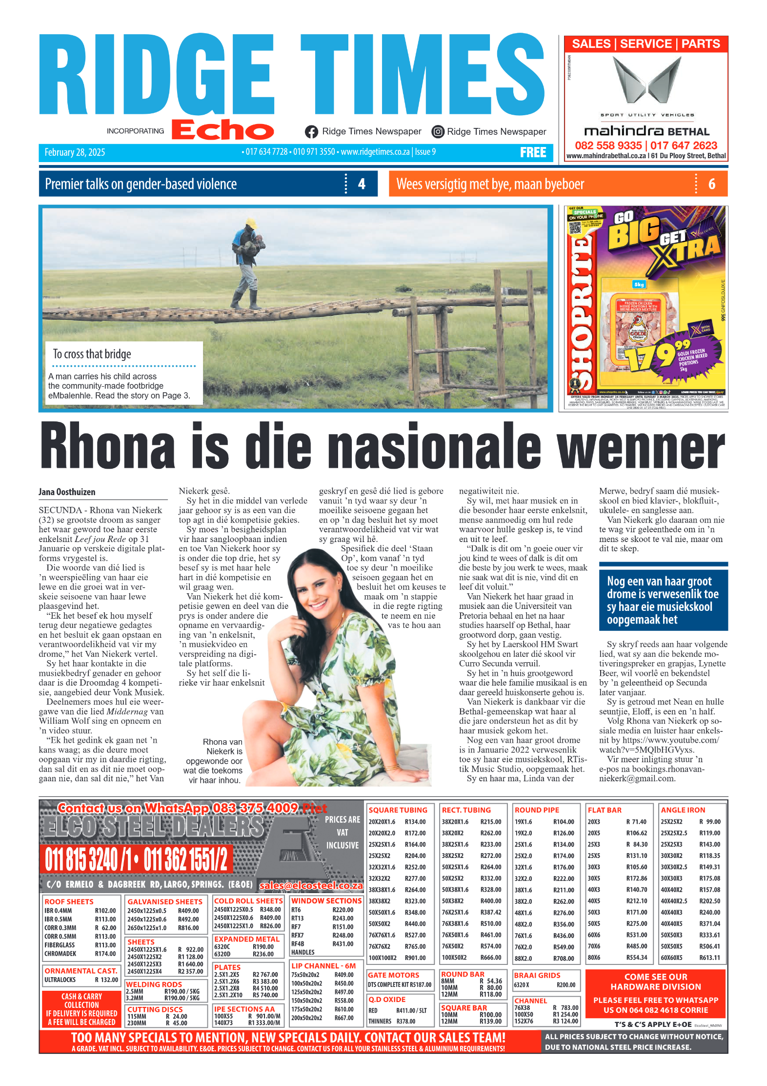 Ridge Times 28 February 2025 page 1