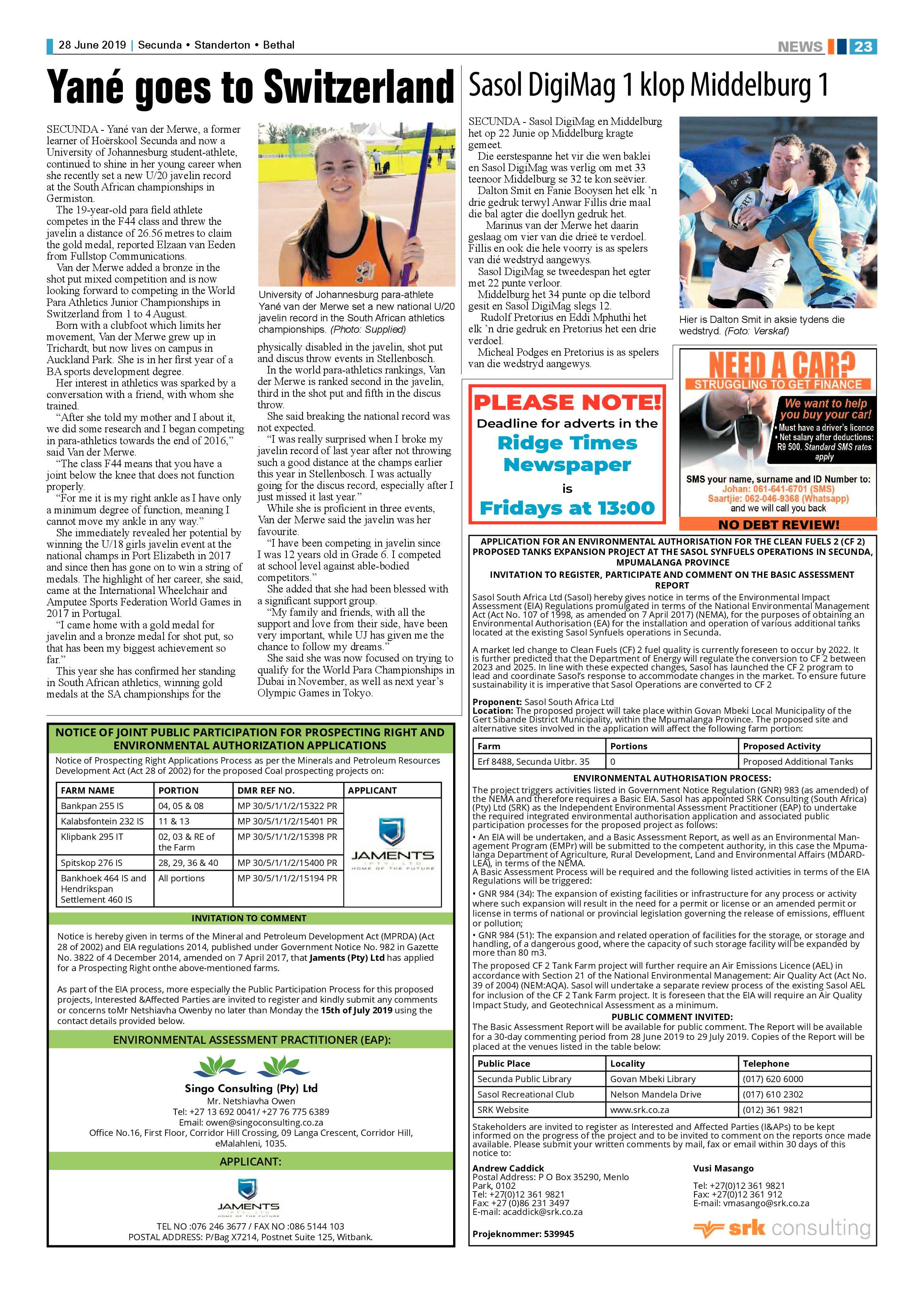 Ridge Times 28 June 2019 page 23