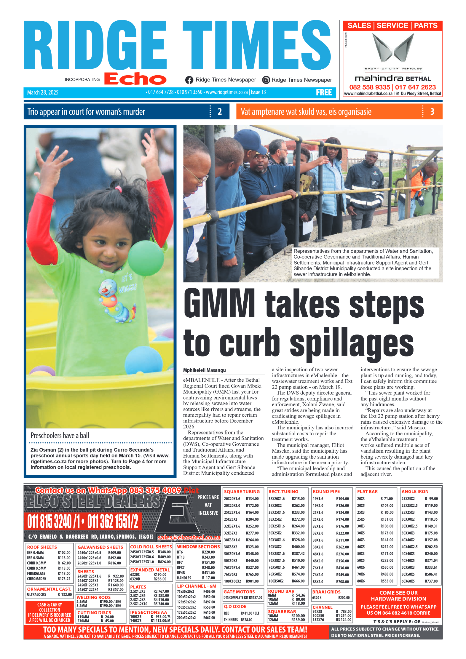 Ridge Times 28 March 2025 page 1