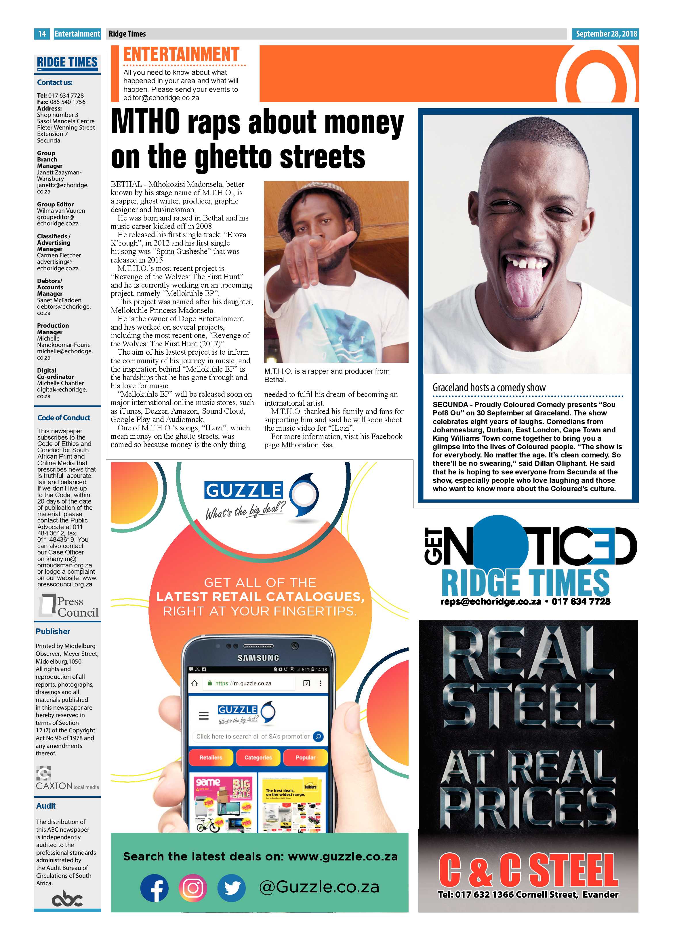 Ridge Times 28 September 2018 page 14