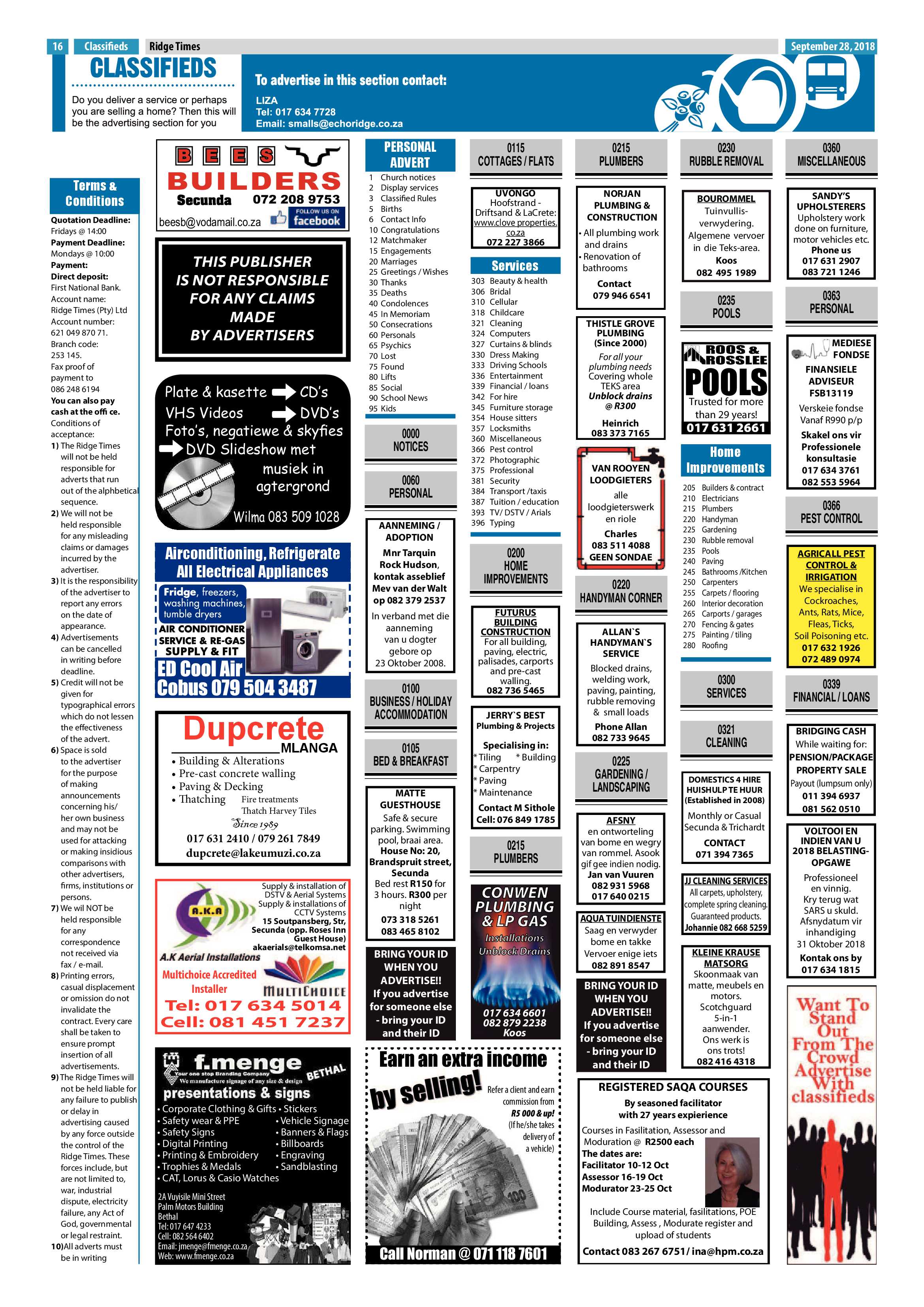 Ridge Times 28 September 2018 page 16