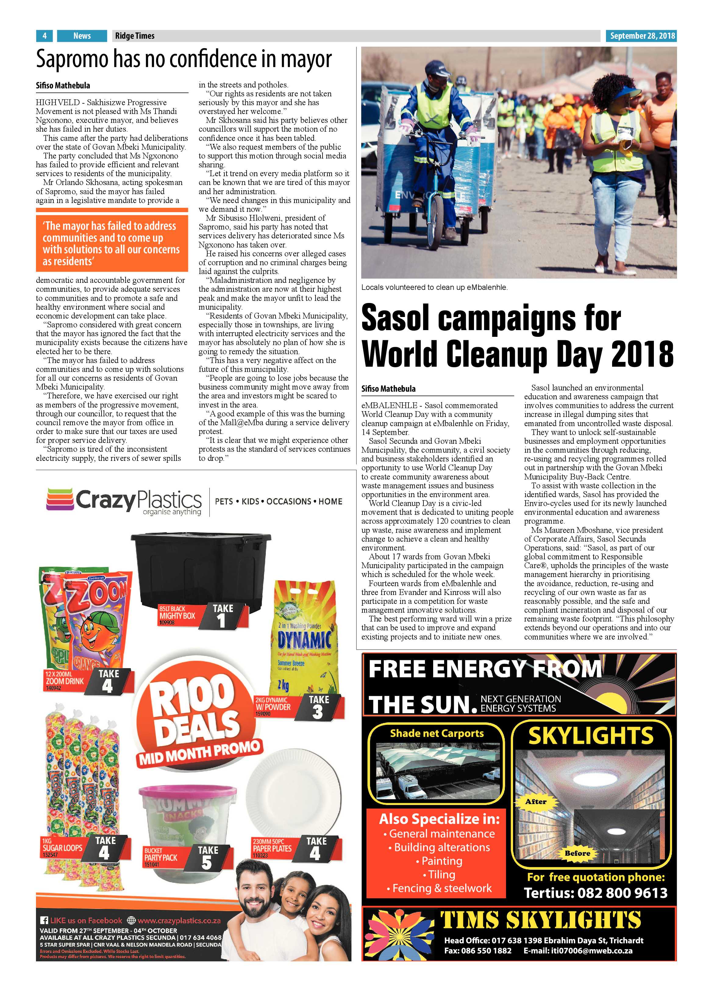 Ridge Times 28 September 2018 page 4