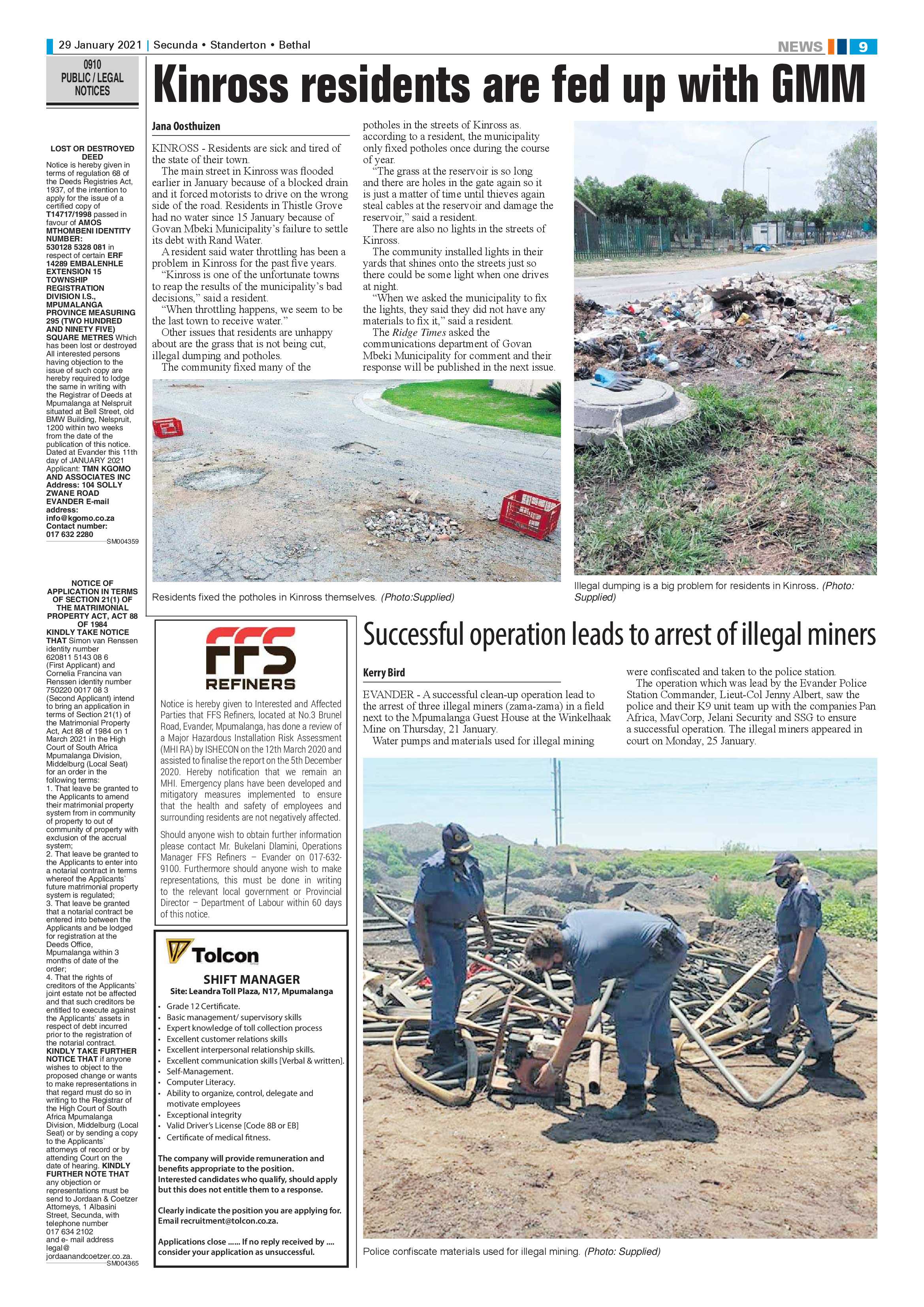 Ridge Times 29 January 2021 page 9