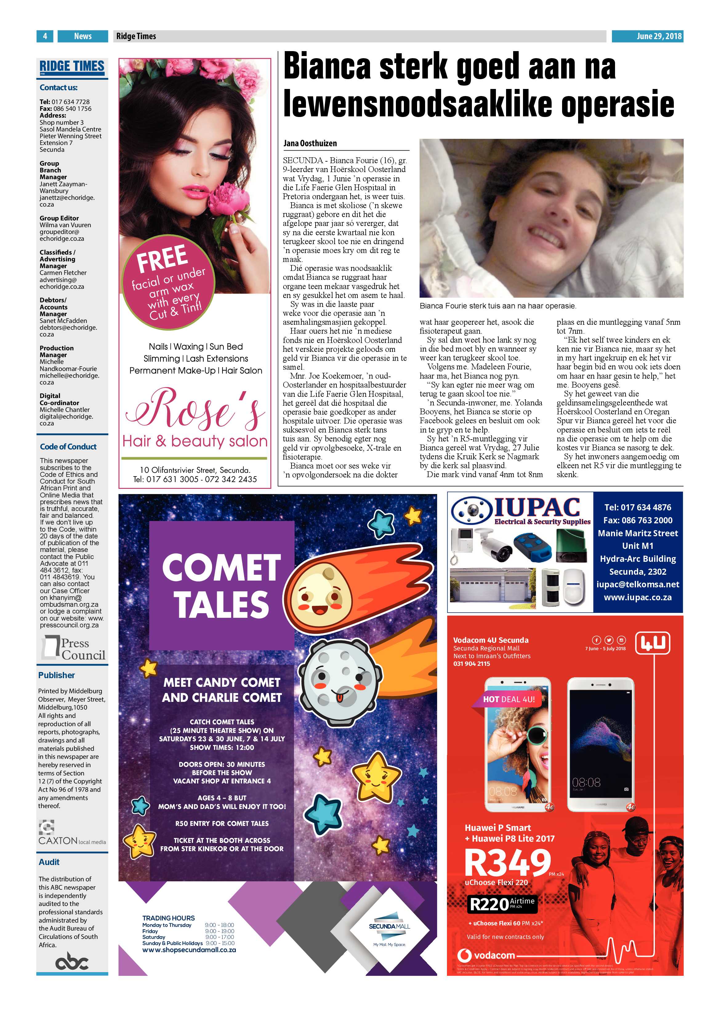 Ridge Times 29 June 2018 page 4